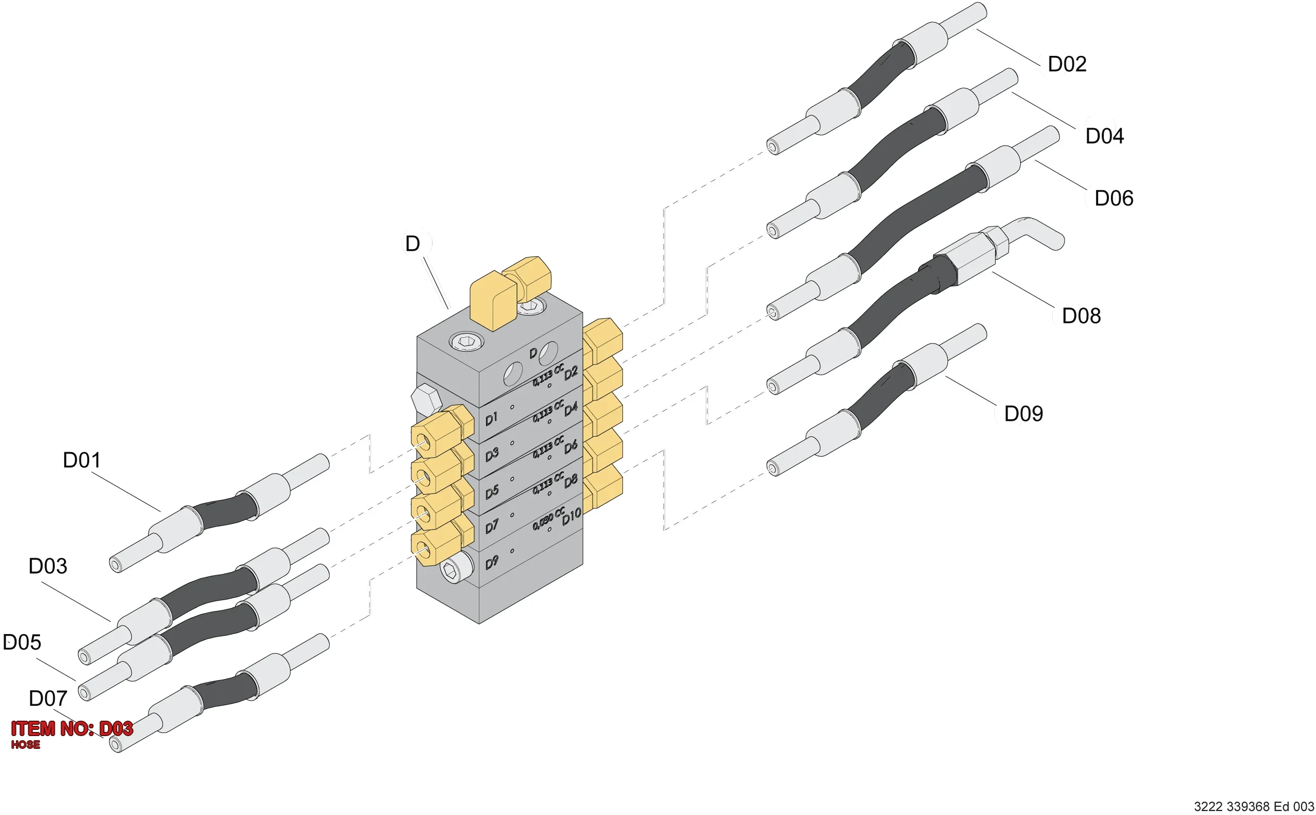 3222 3393 78 HOSE - Technical Drawing
