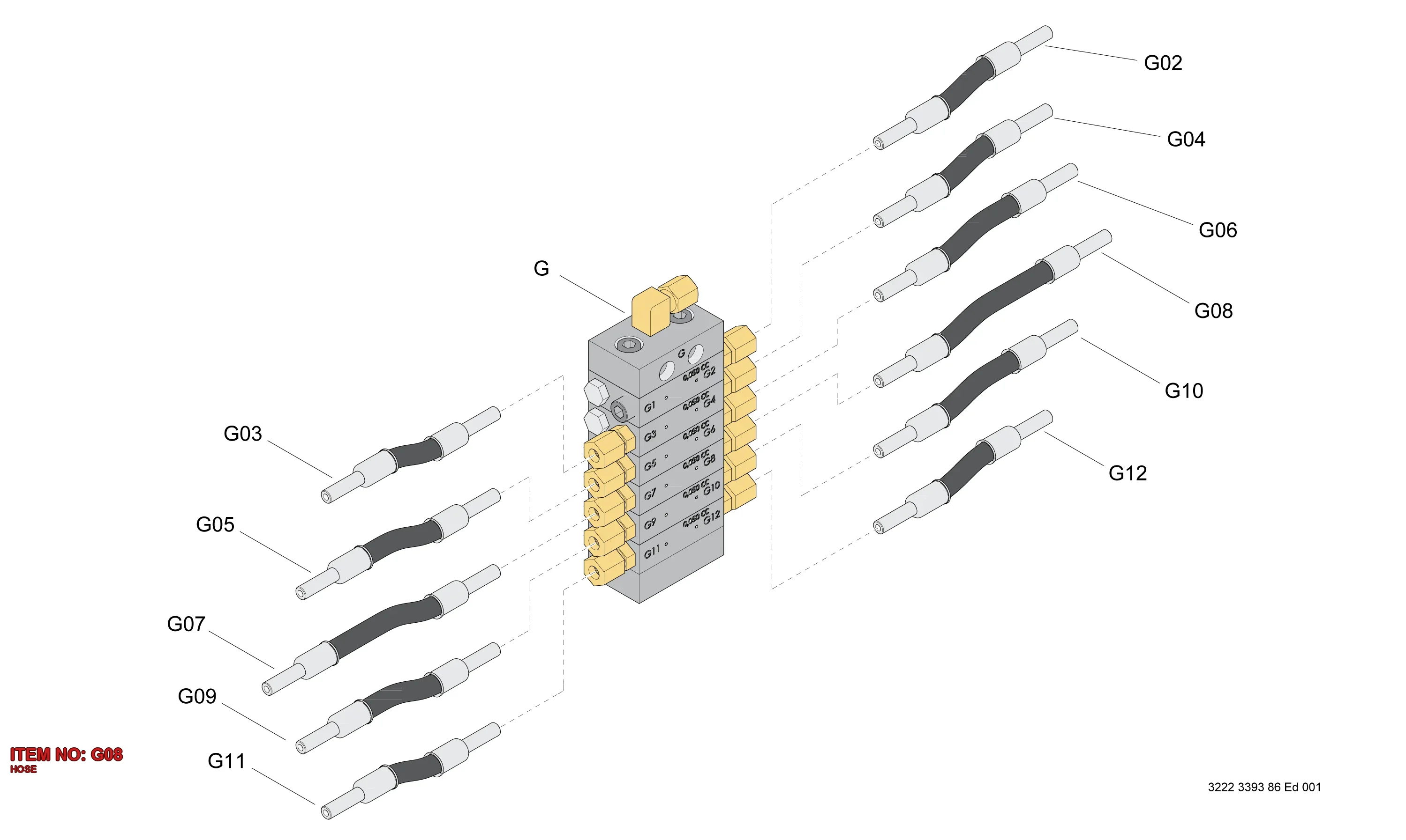 3222 3393 96 HOSE - Technical Drawing