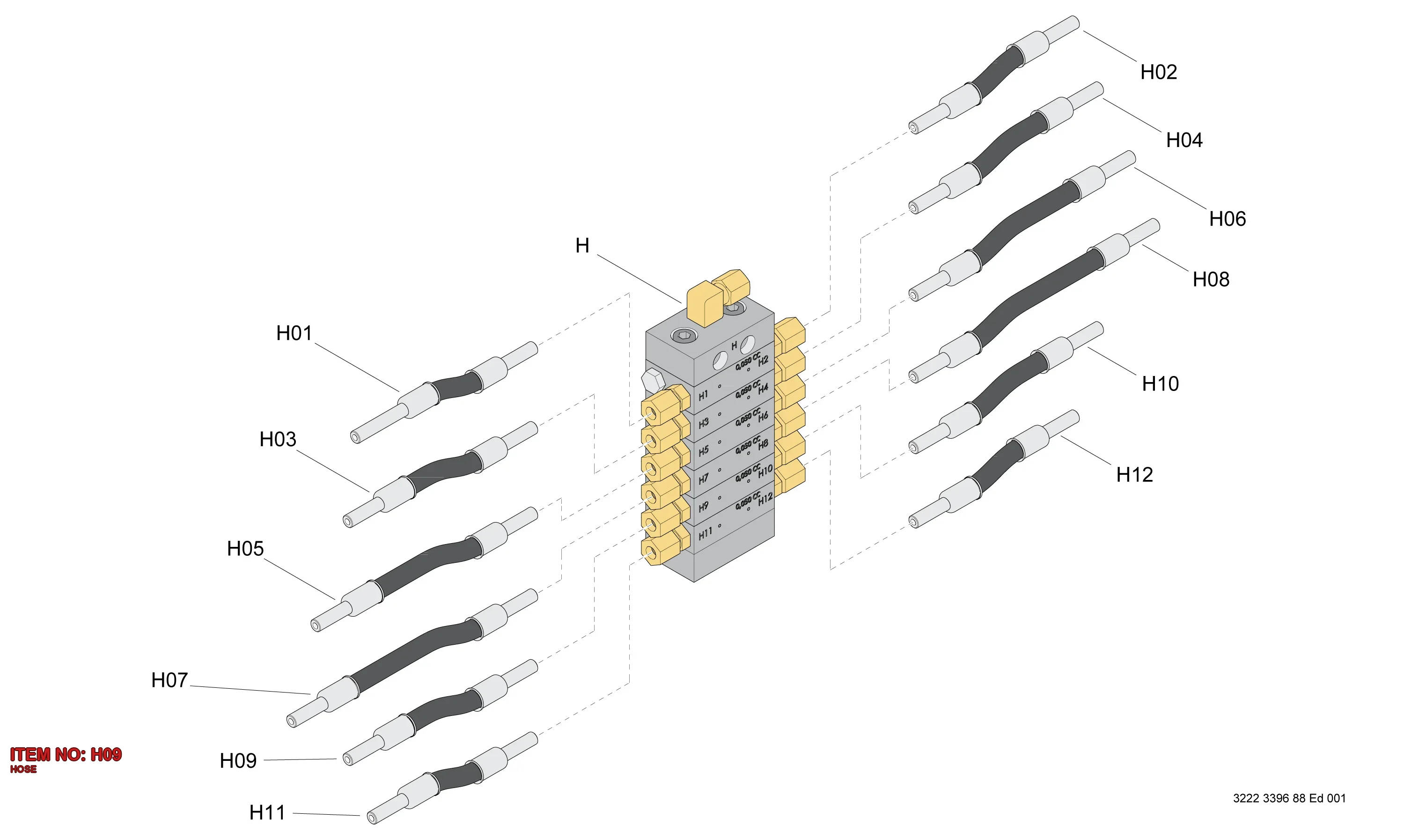 3222 3394 18 HOSE - Technical Drawing