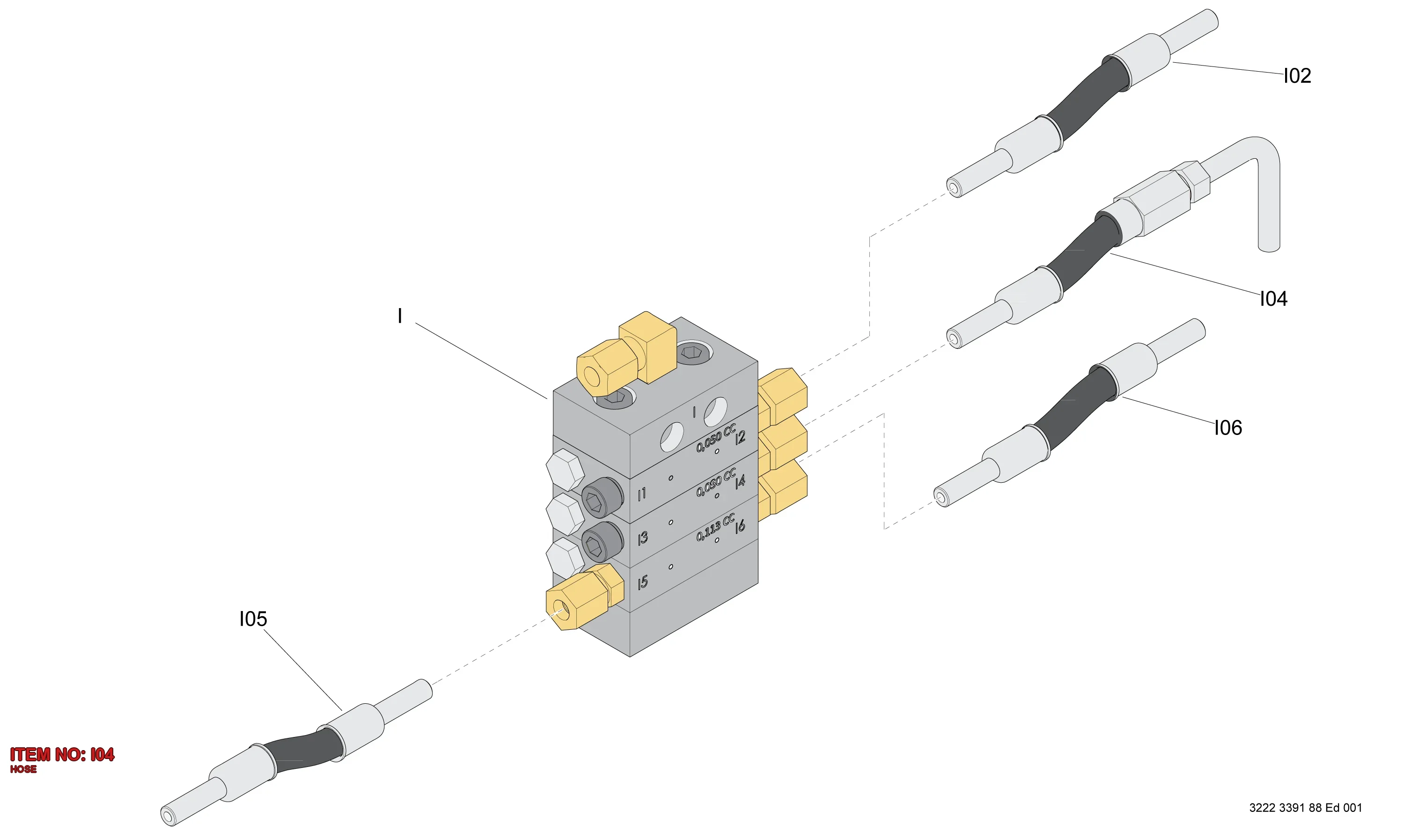 3222 3398 22 HOSE - Technical Drawing