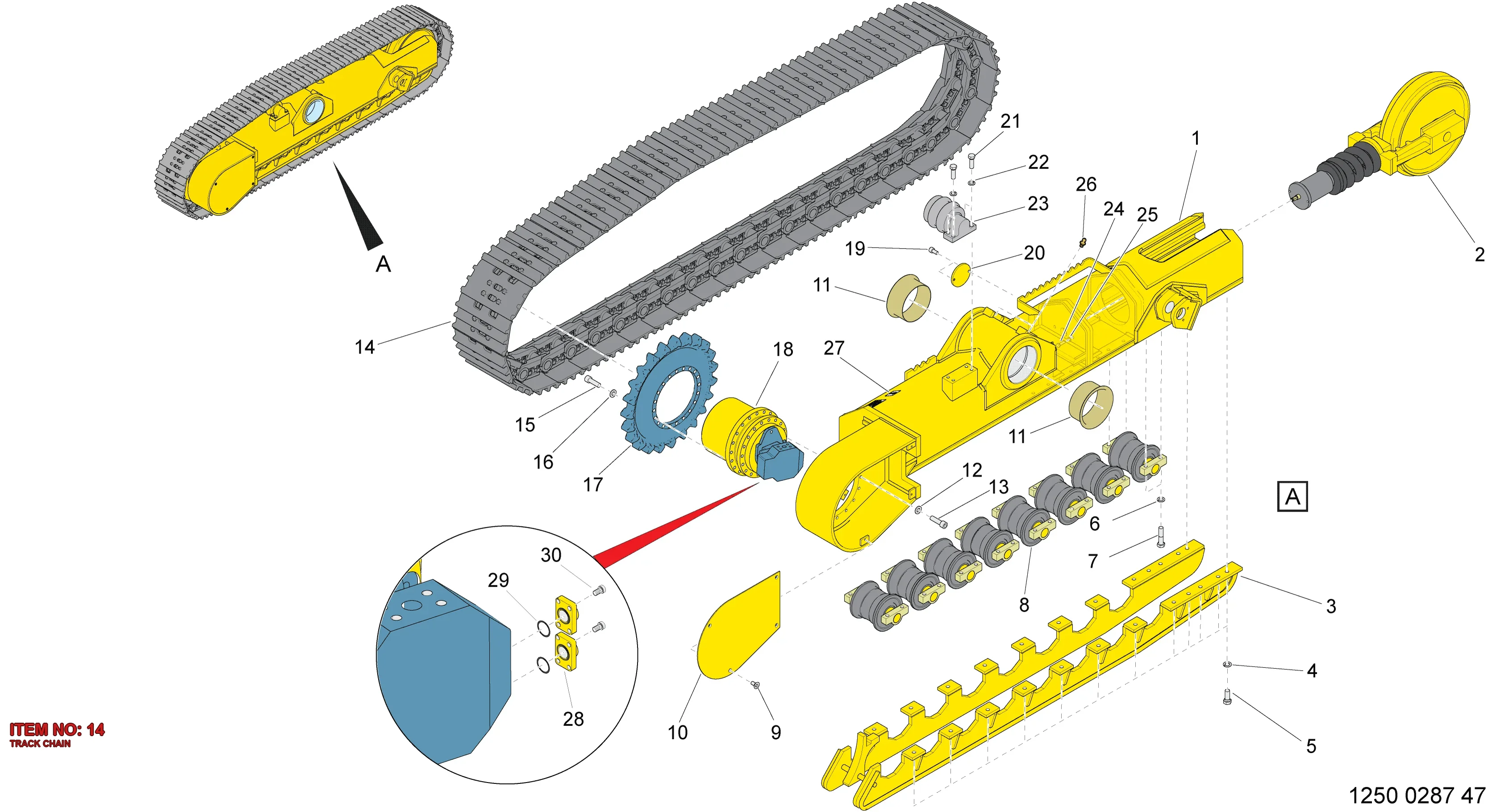 3222 3401 75 TRACK CHAIN - Technical Drawing