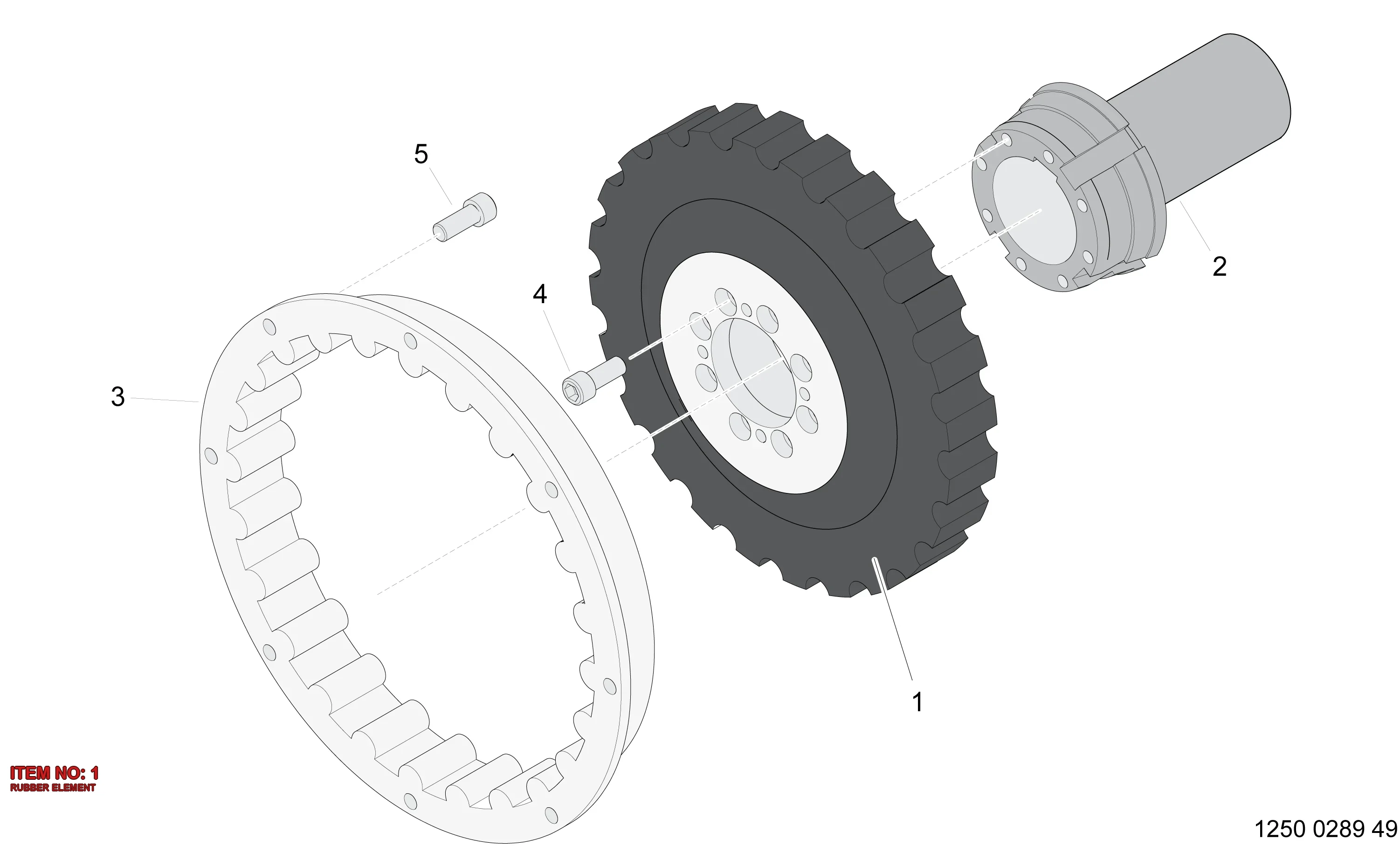 3222 3404 76 RUBBER ELEMENT - Technical Drawing