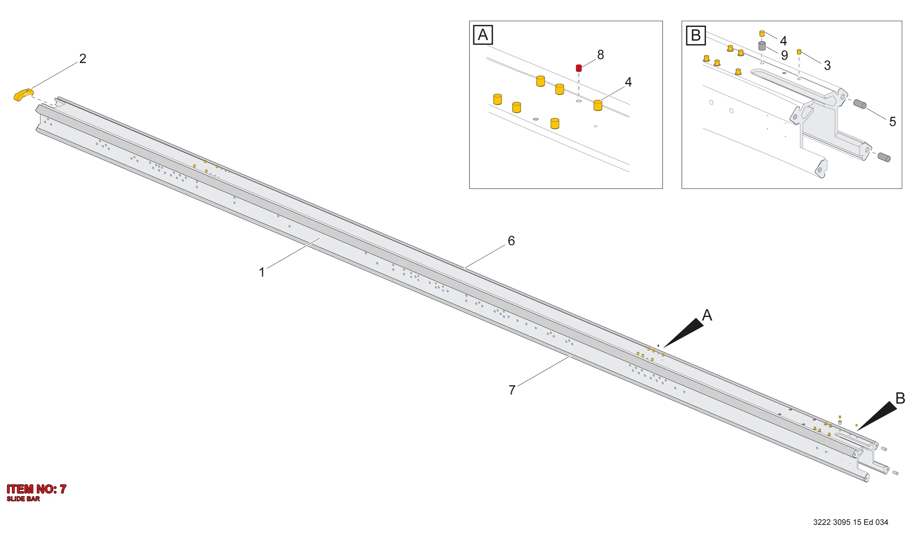 3222 3418 74 SLIDE BAR - Technical Drawing