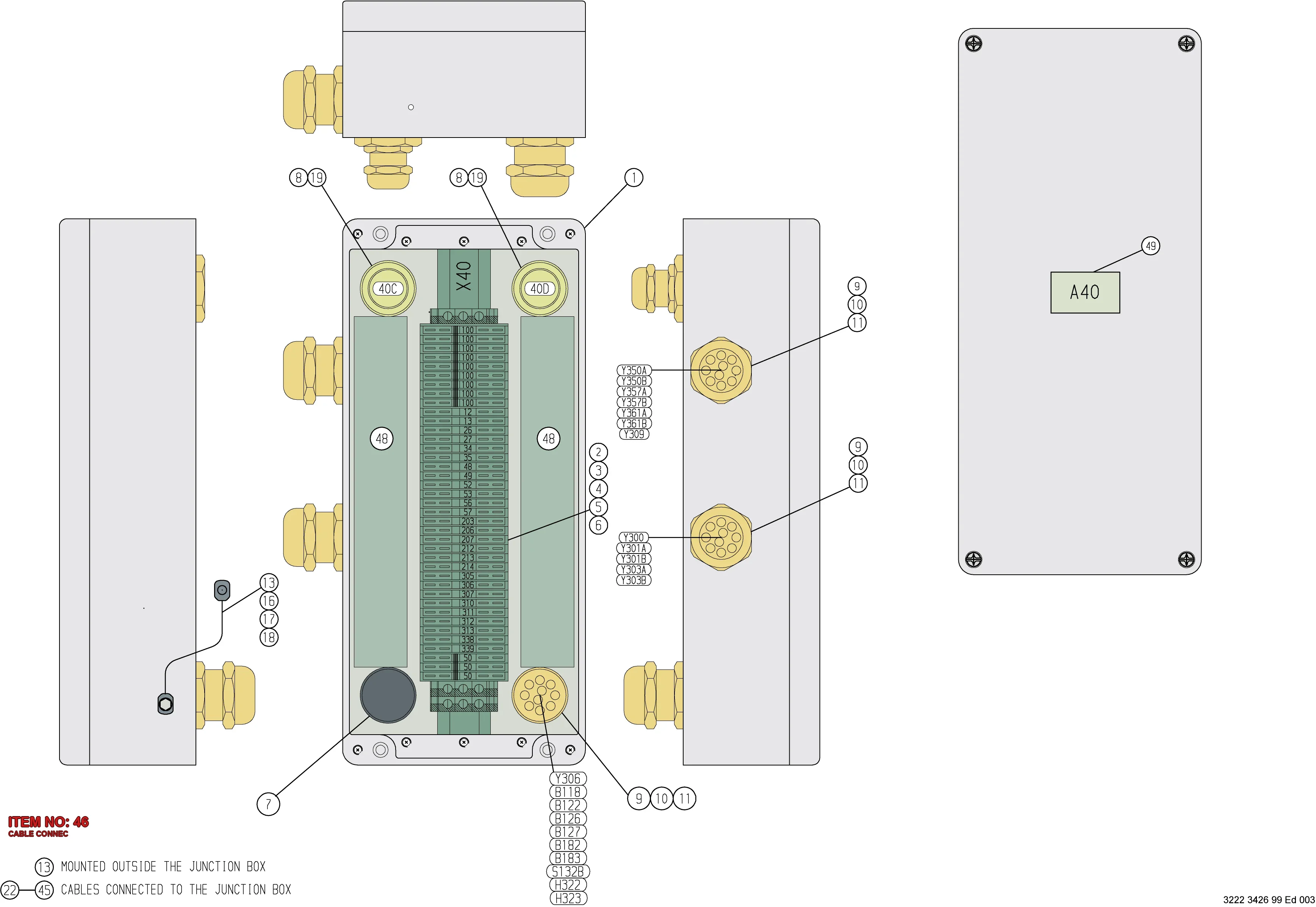 3222 3420 36 CABLE CONNEC - Technical Drawing