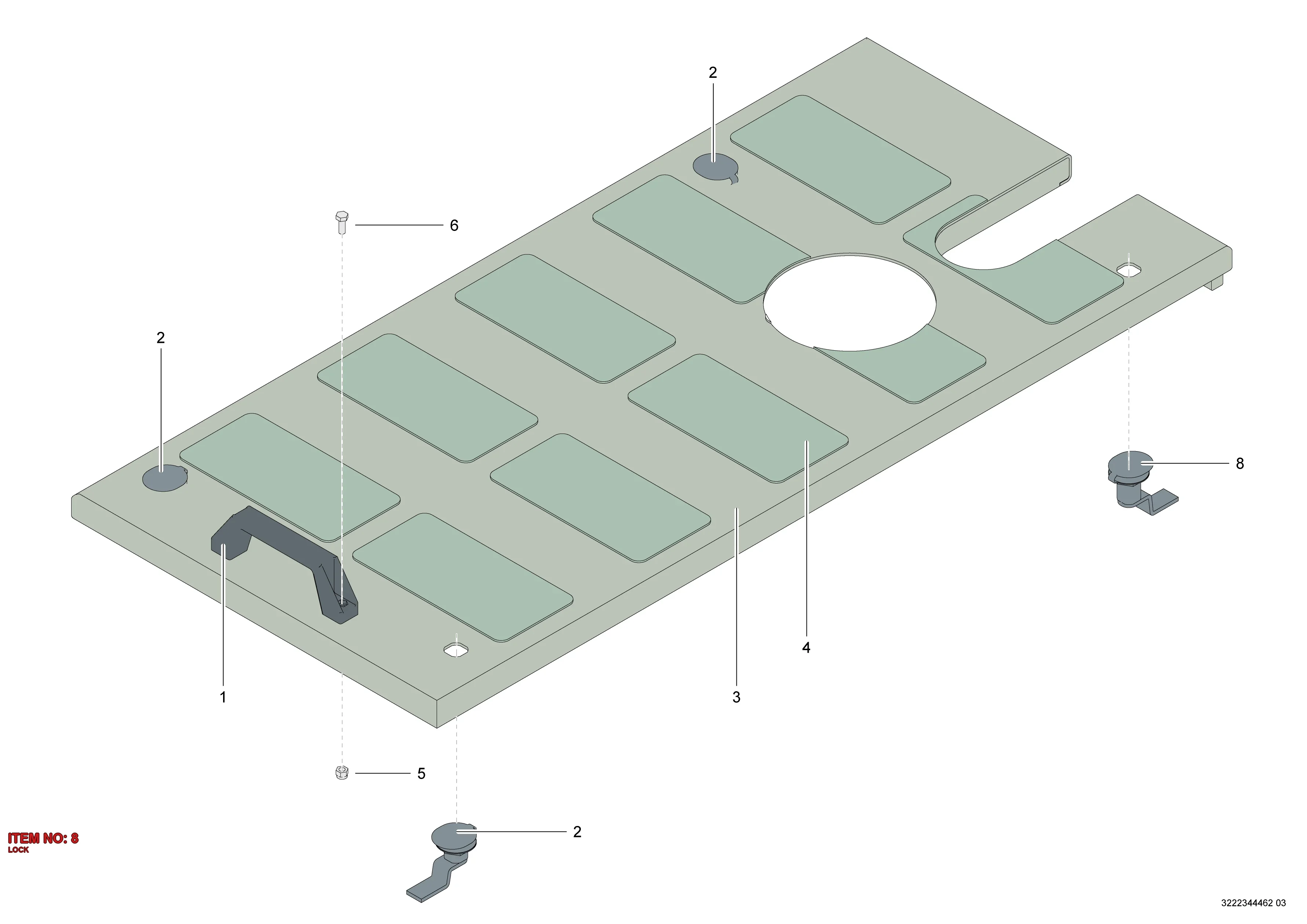 3222 3420 62 LOCK - Technical Drawing