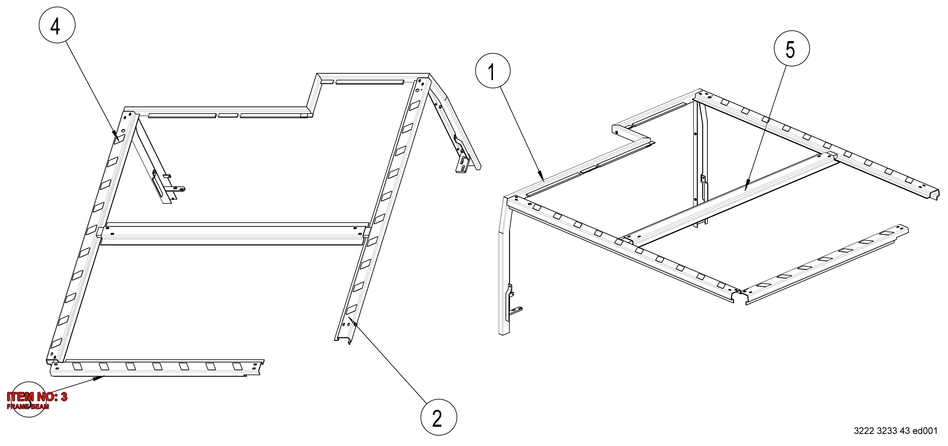 3222 3421 63 FRAME BEAM - Technical Drawing