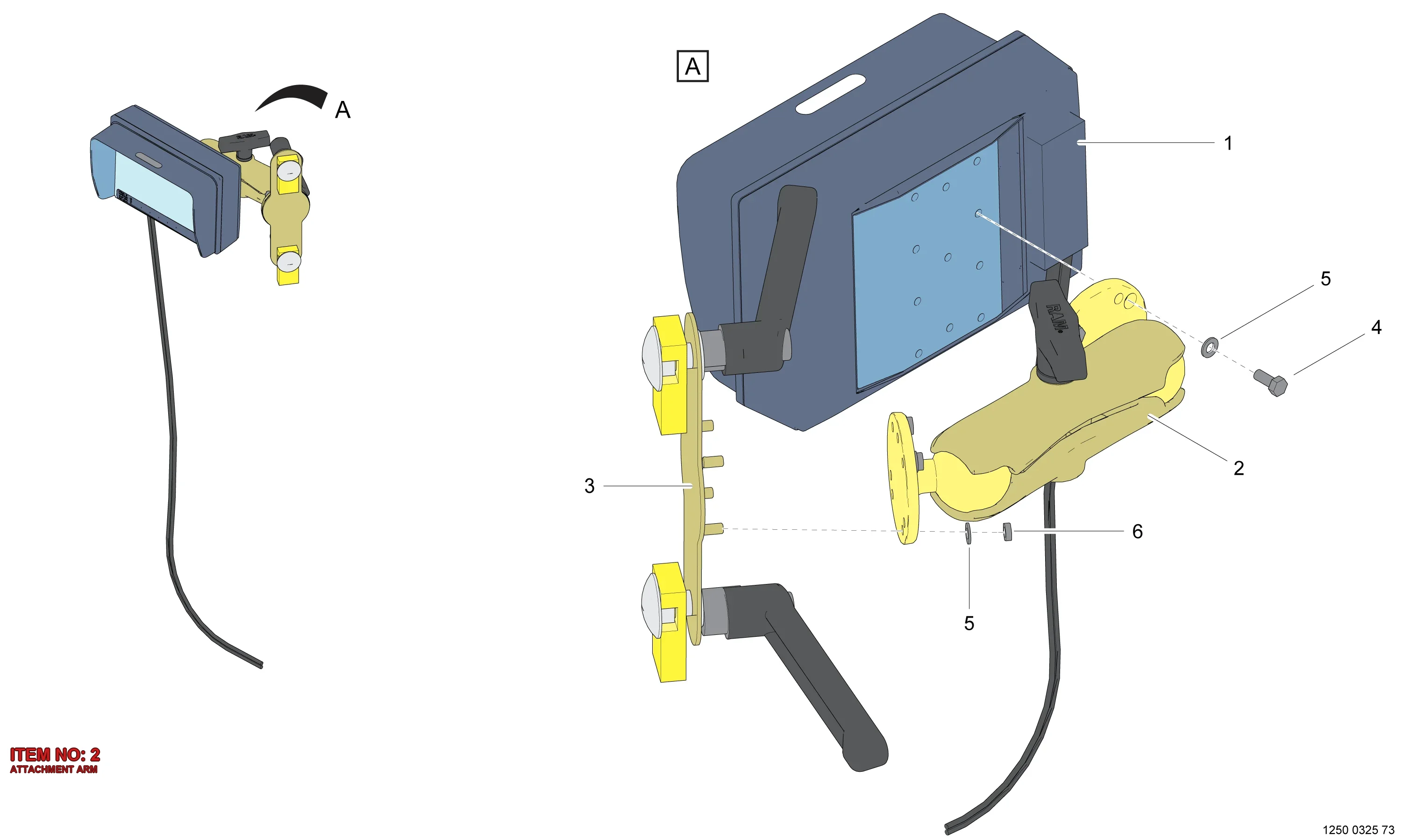 3222 3434 56 ATTACHMENT ARM - Technical Drawing