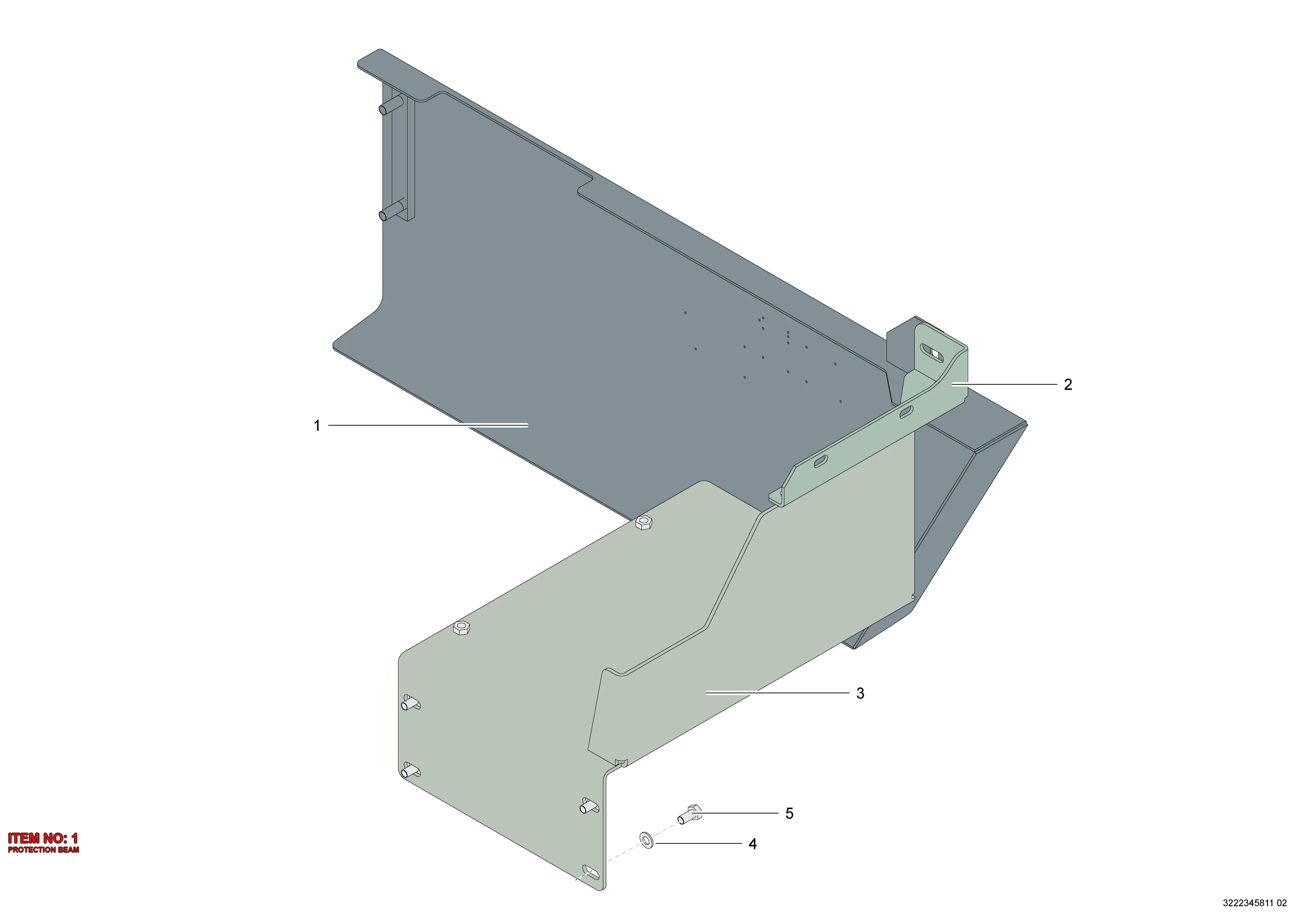 3222 3443 41 PROTECTION BEAM - Technical Drawing
