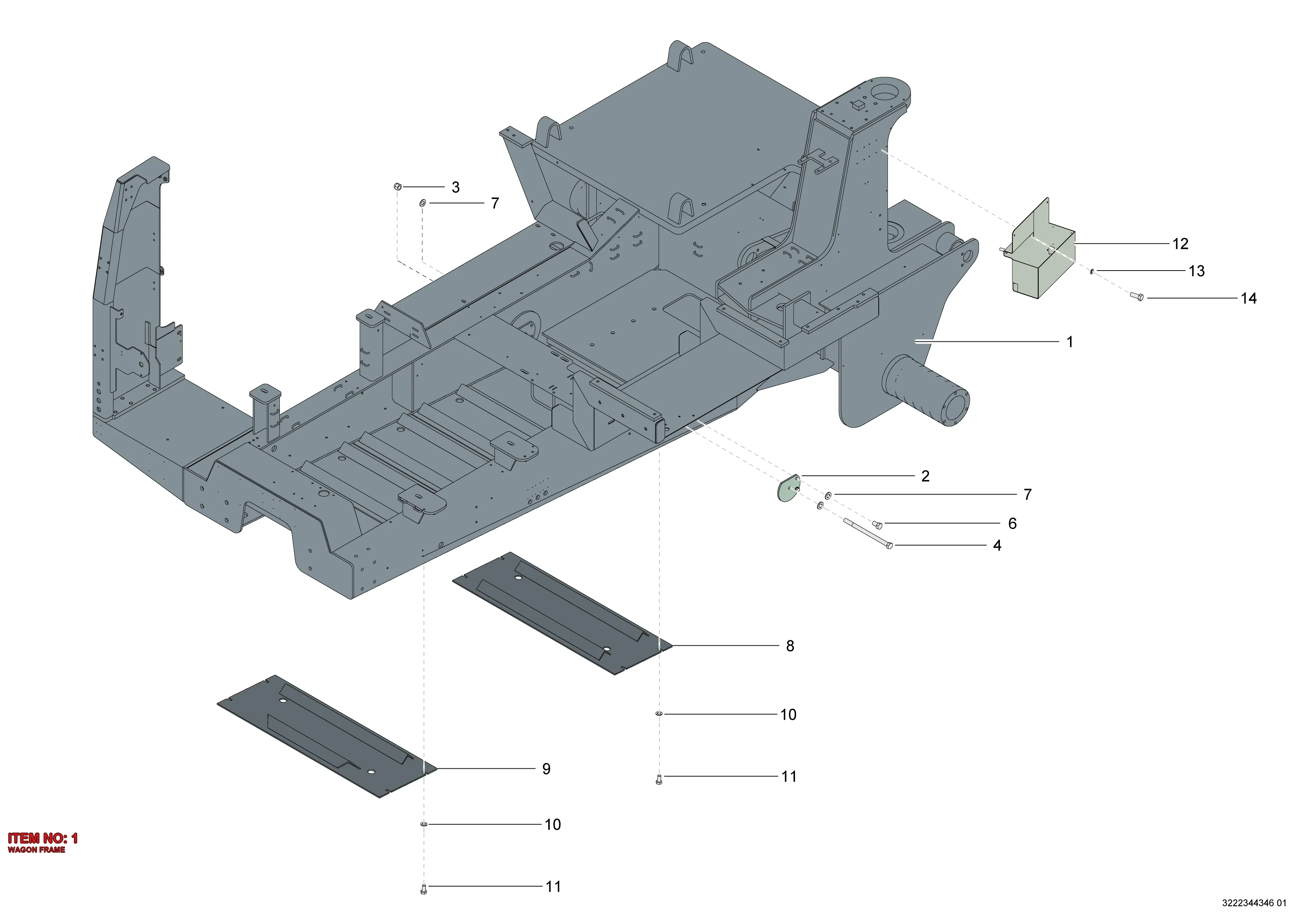 3222 3443 48 WAGON FRAME - Technical Drawing