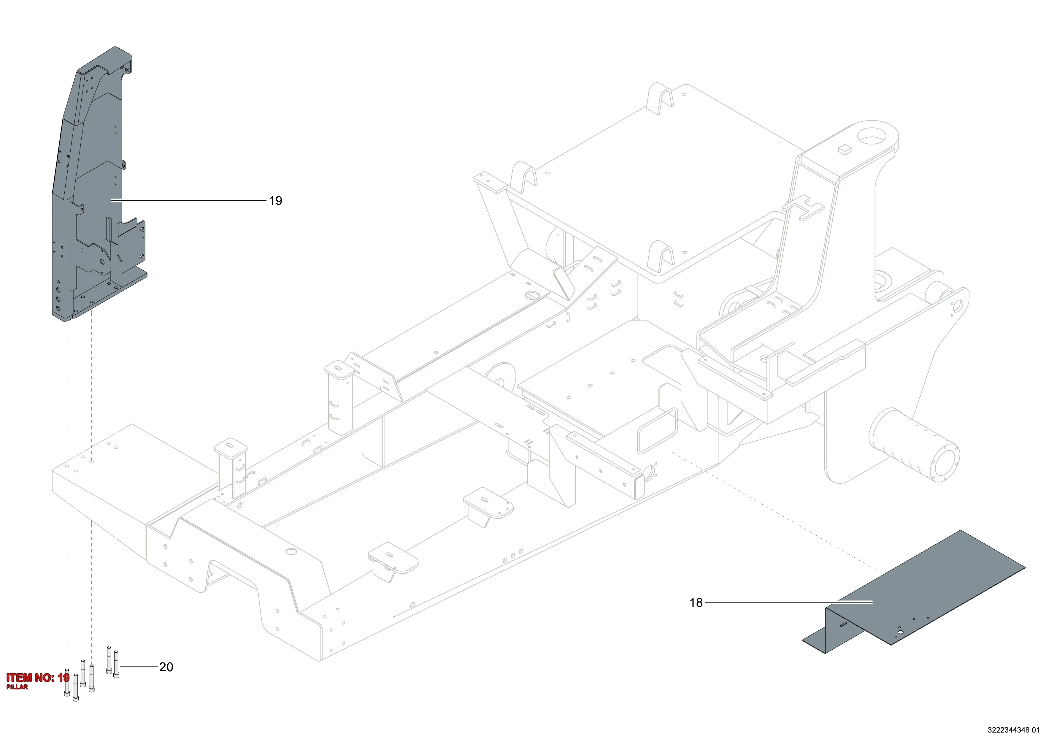 3222 3443 49 PILLAR - Technical Drawing