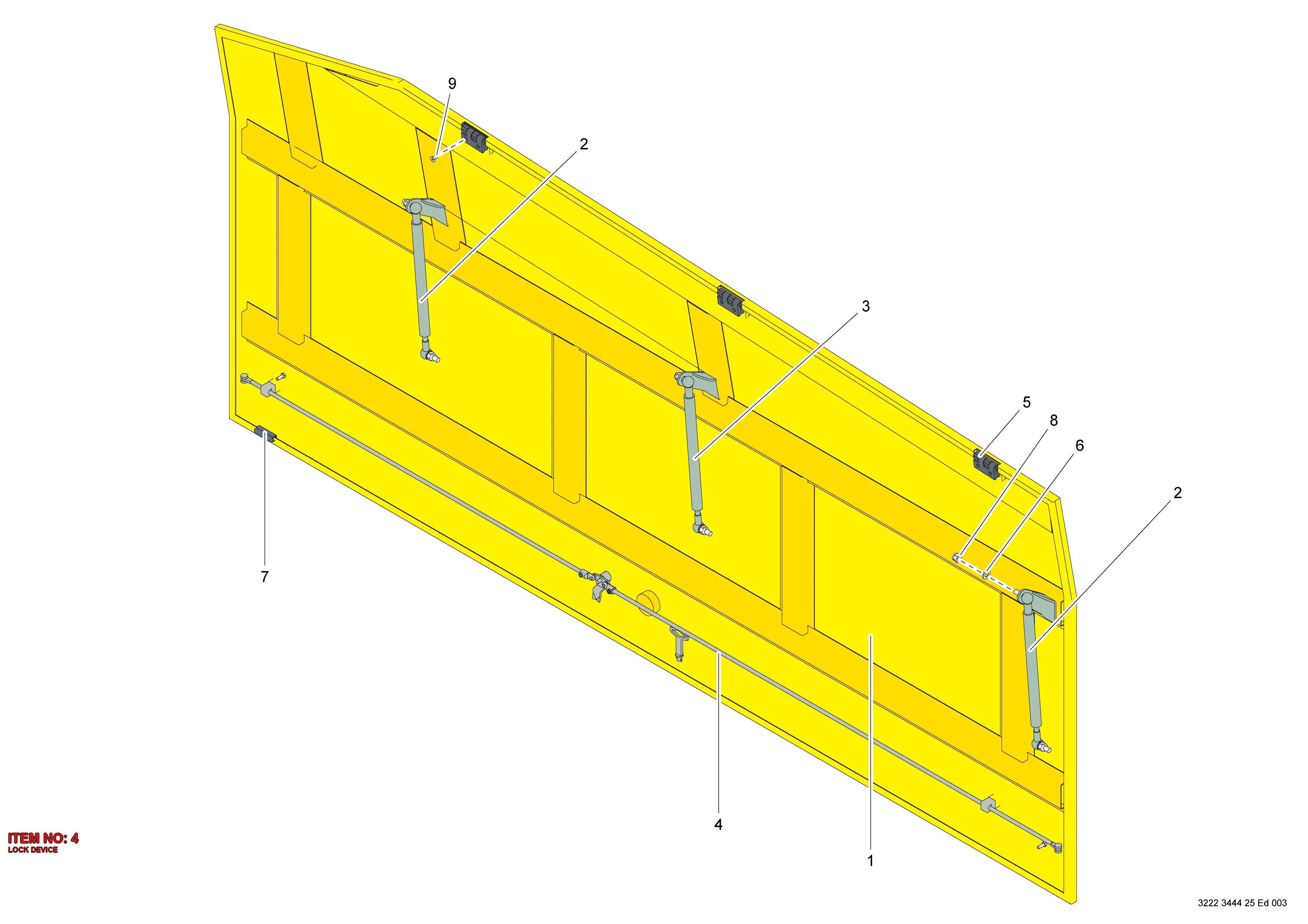 3222 3444 76 LOCK DEVICE - Technical Drawing