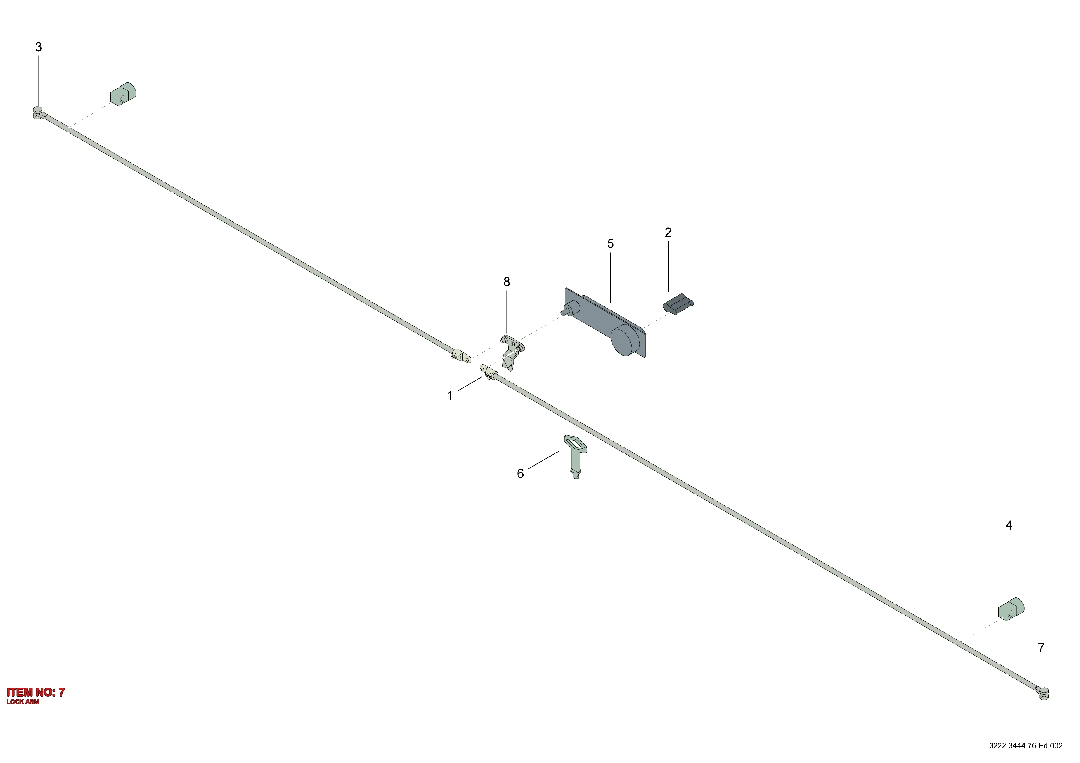 3222 3444 77 LOCK ARM - Technical Drawing