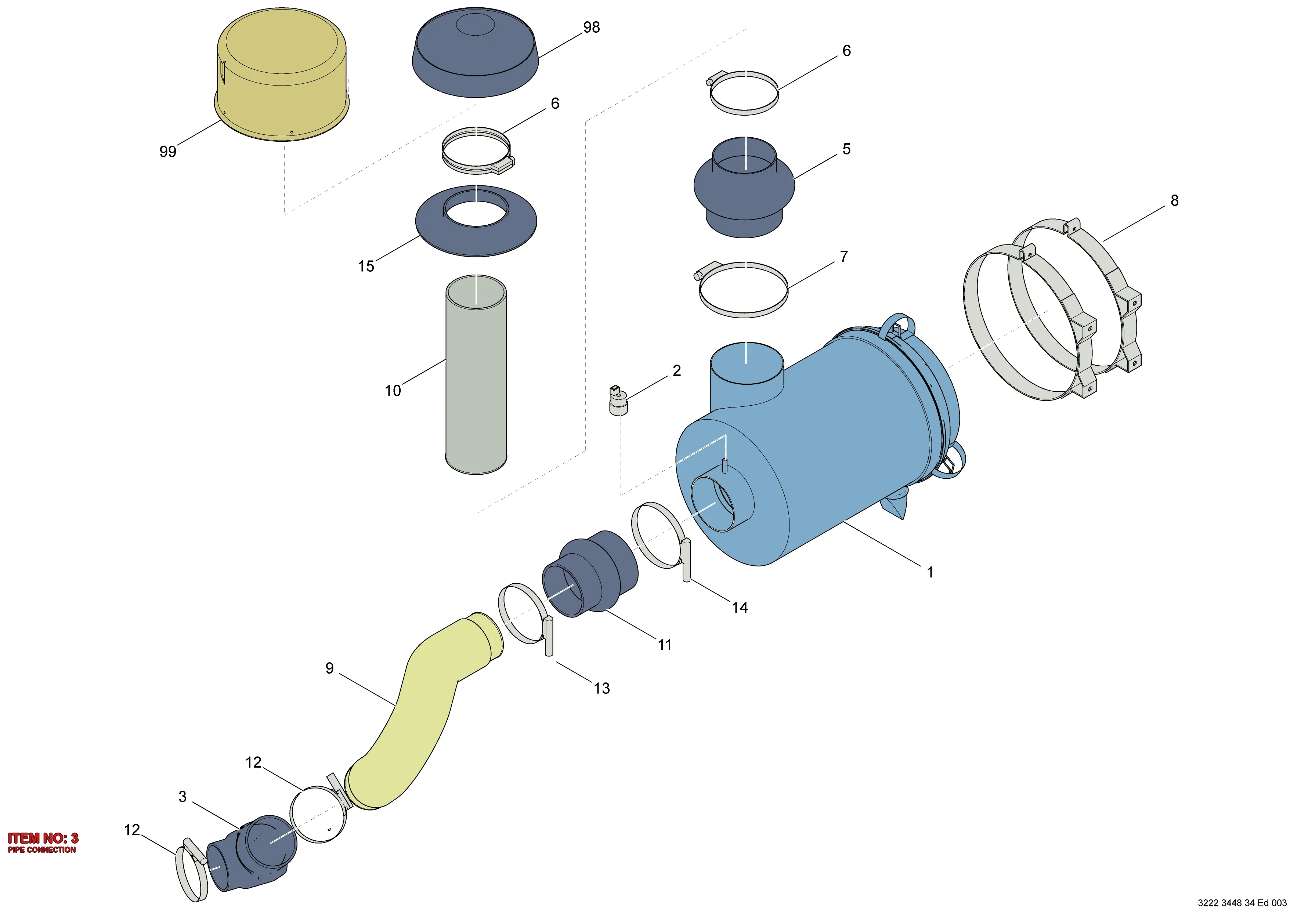 3222 3445 26 PIPE CONNECTION - Technical Drawing