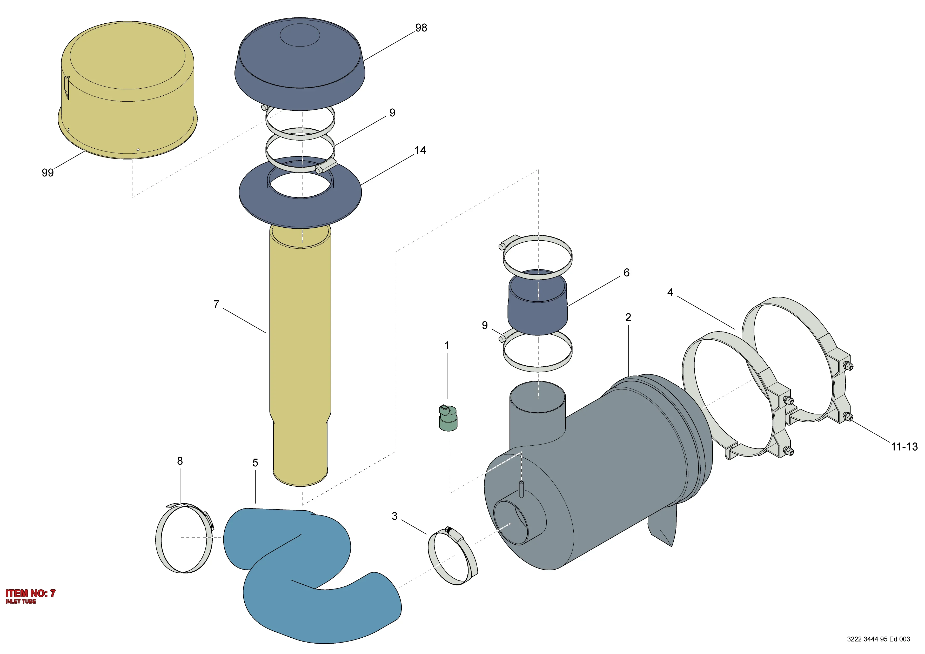 3222 3448 00 INLET TUBE - Technical Drawing