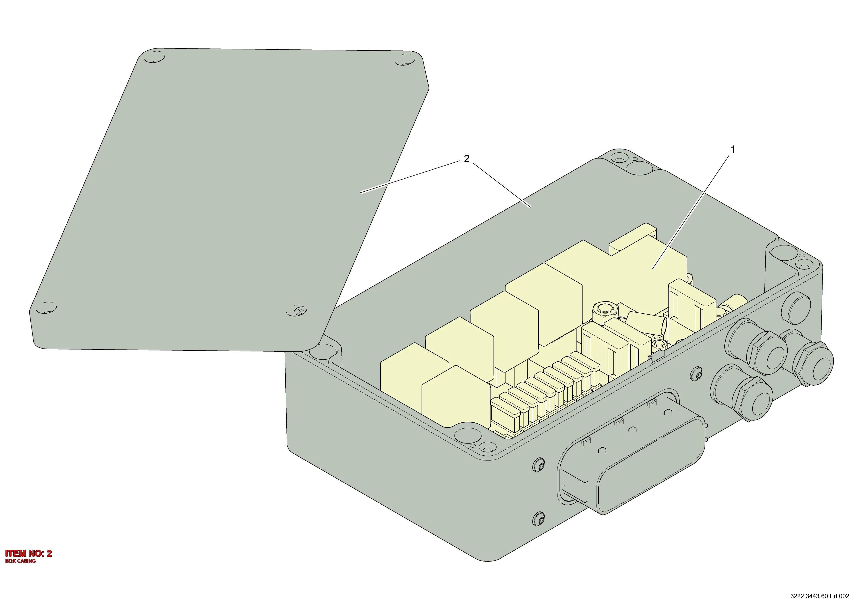3222 3448 49 BOX CASING - Technical Drawing