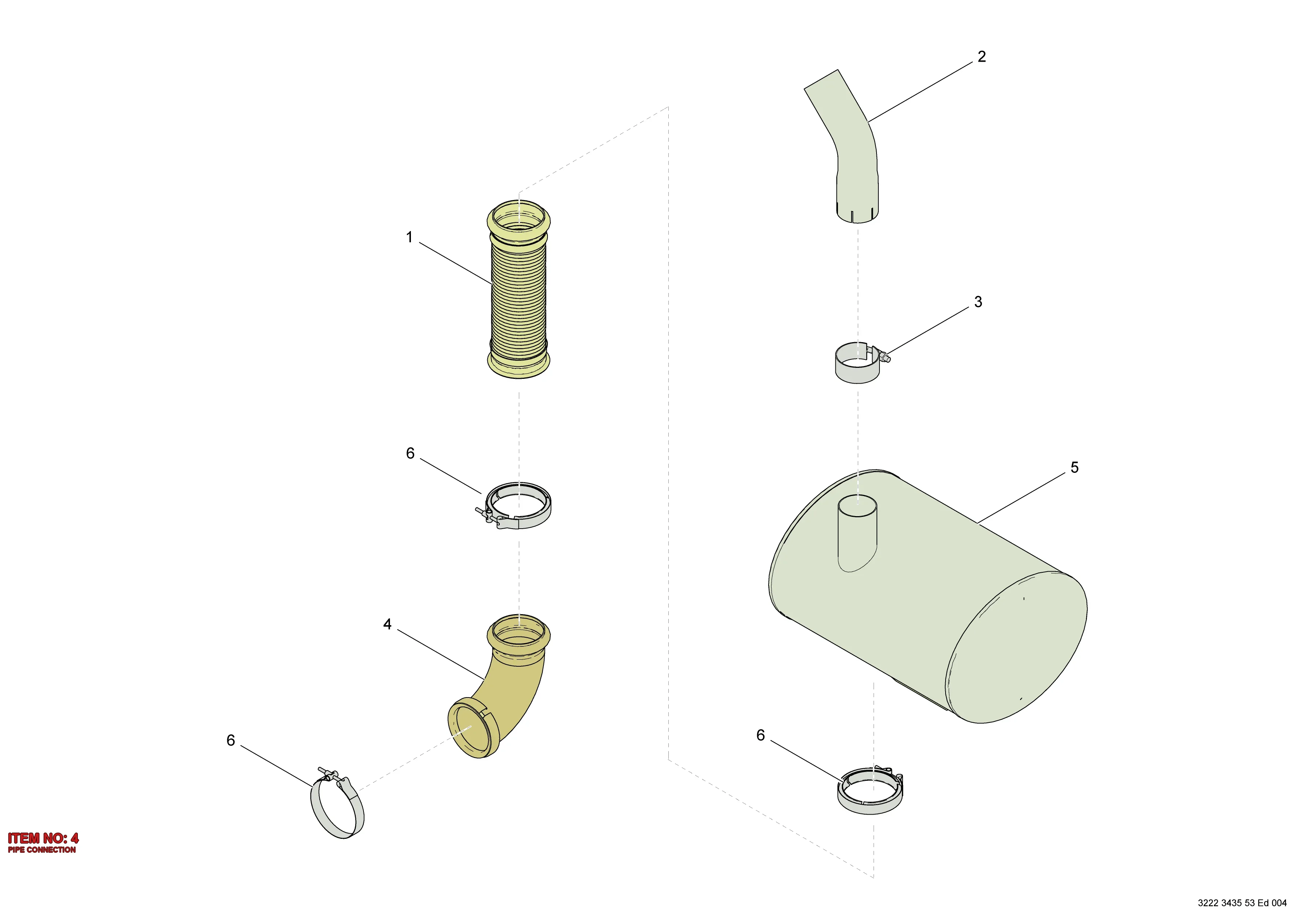 3222 3458 70 PIPE CONNECTION - Technical Drawing