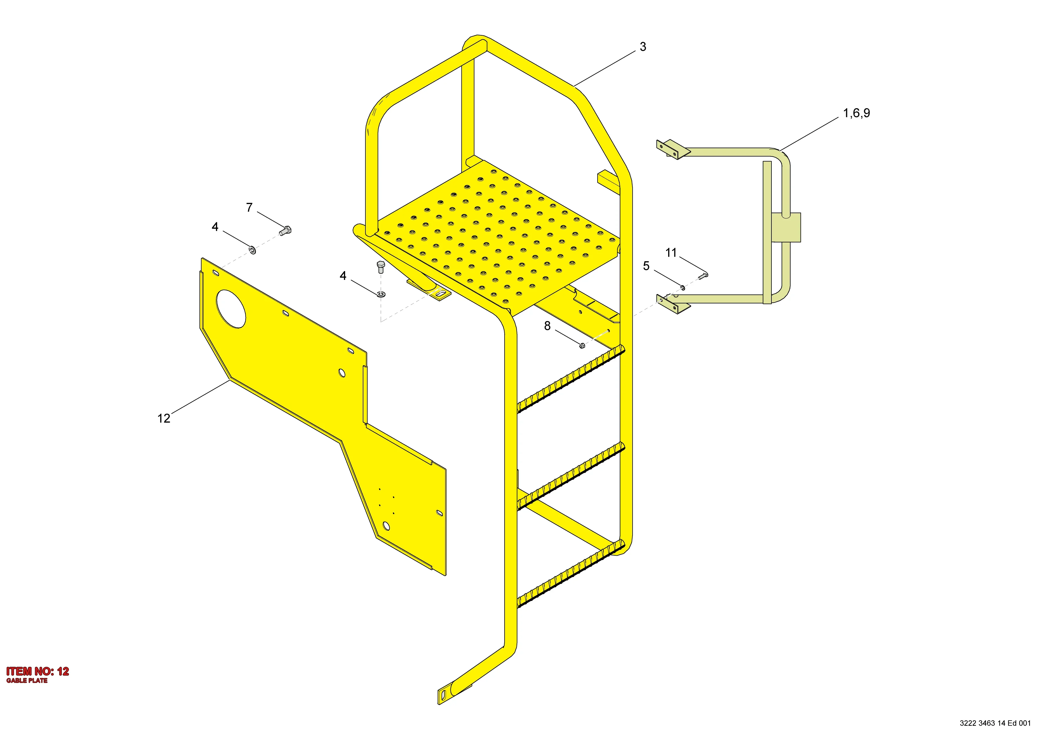 3222 3462 16 GABLE PLATE - Technical Drawing