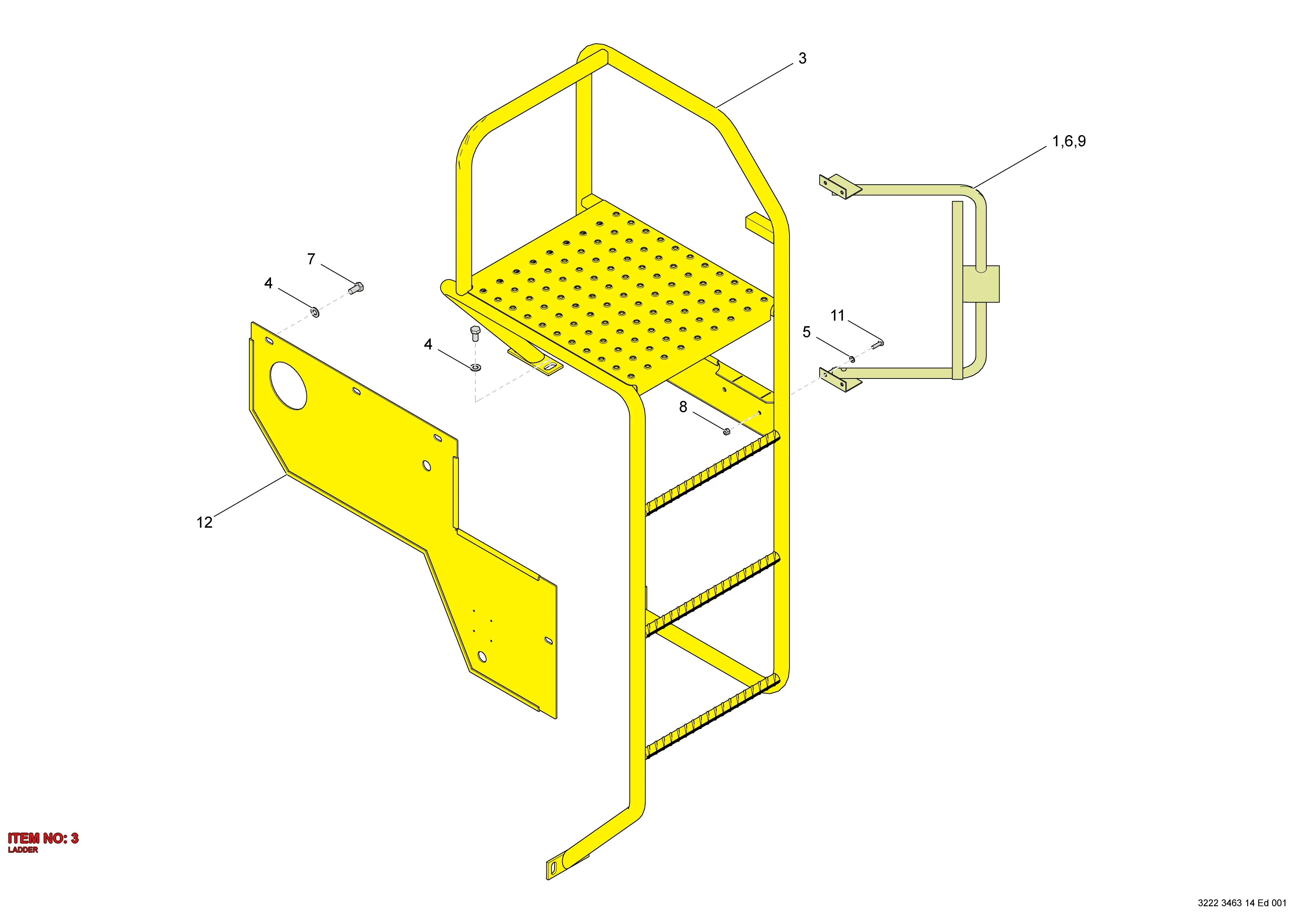 3222 3462 17 LADDER - Technical Drawing