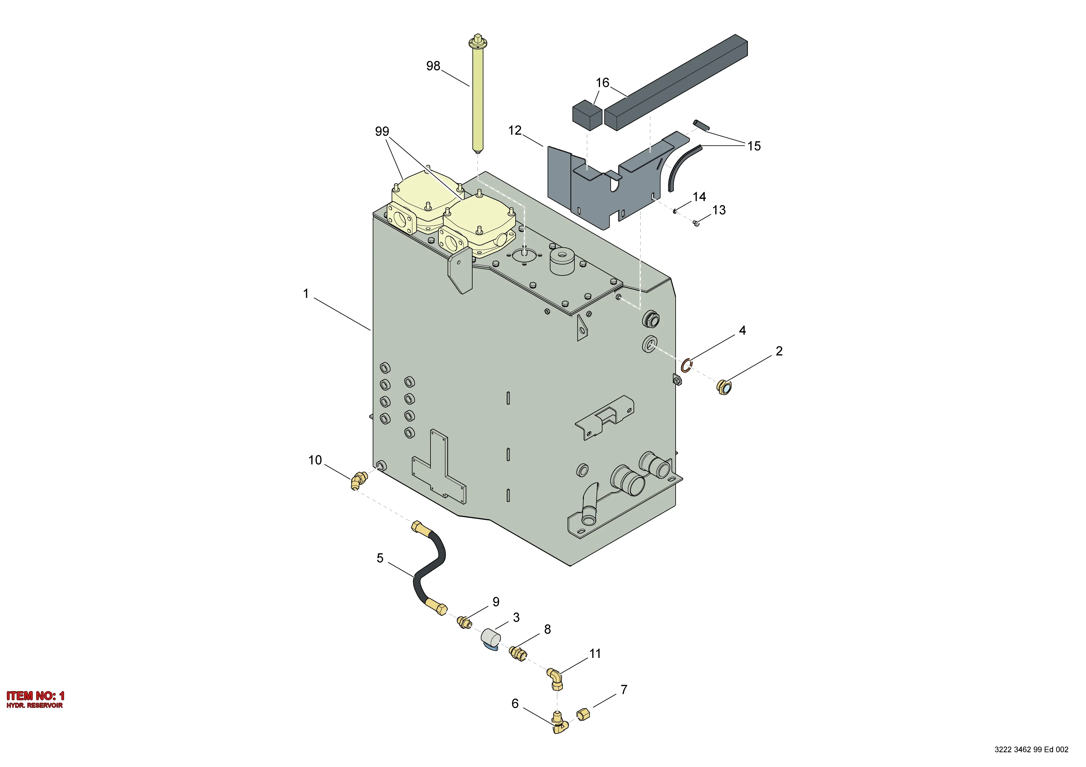 3222 3462 96 HYDR. RESERVOIR - Technical Drawing