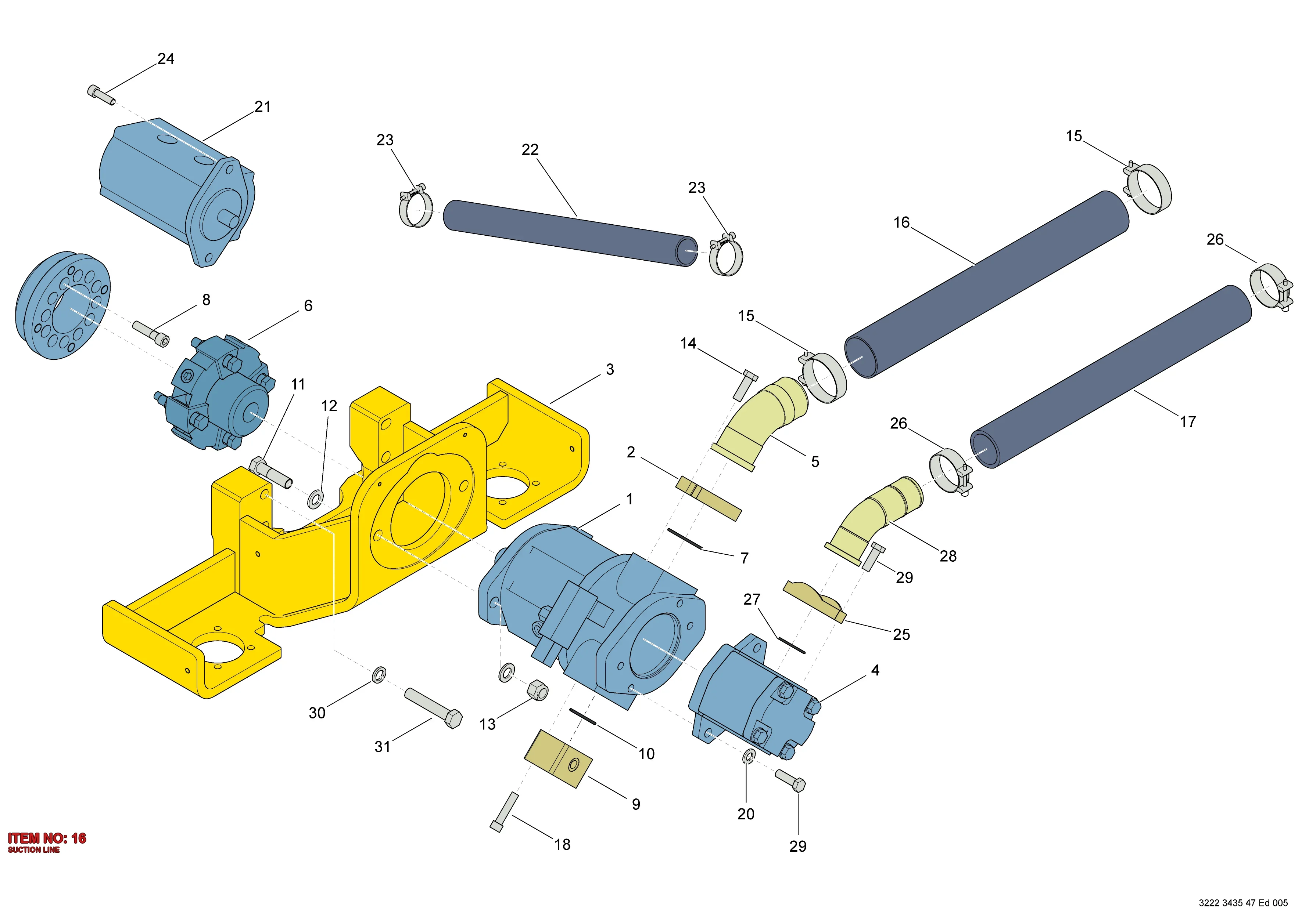 3222 3464 01 SUCTION LINE - Technical Drawing