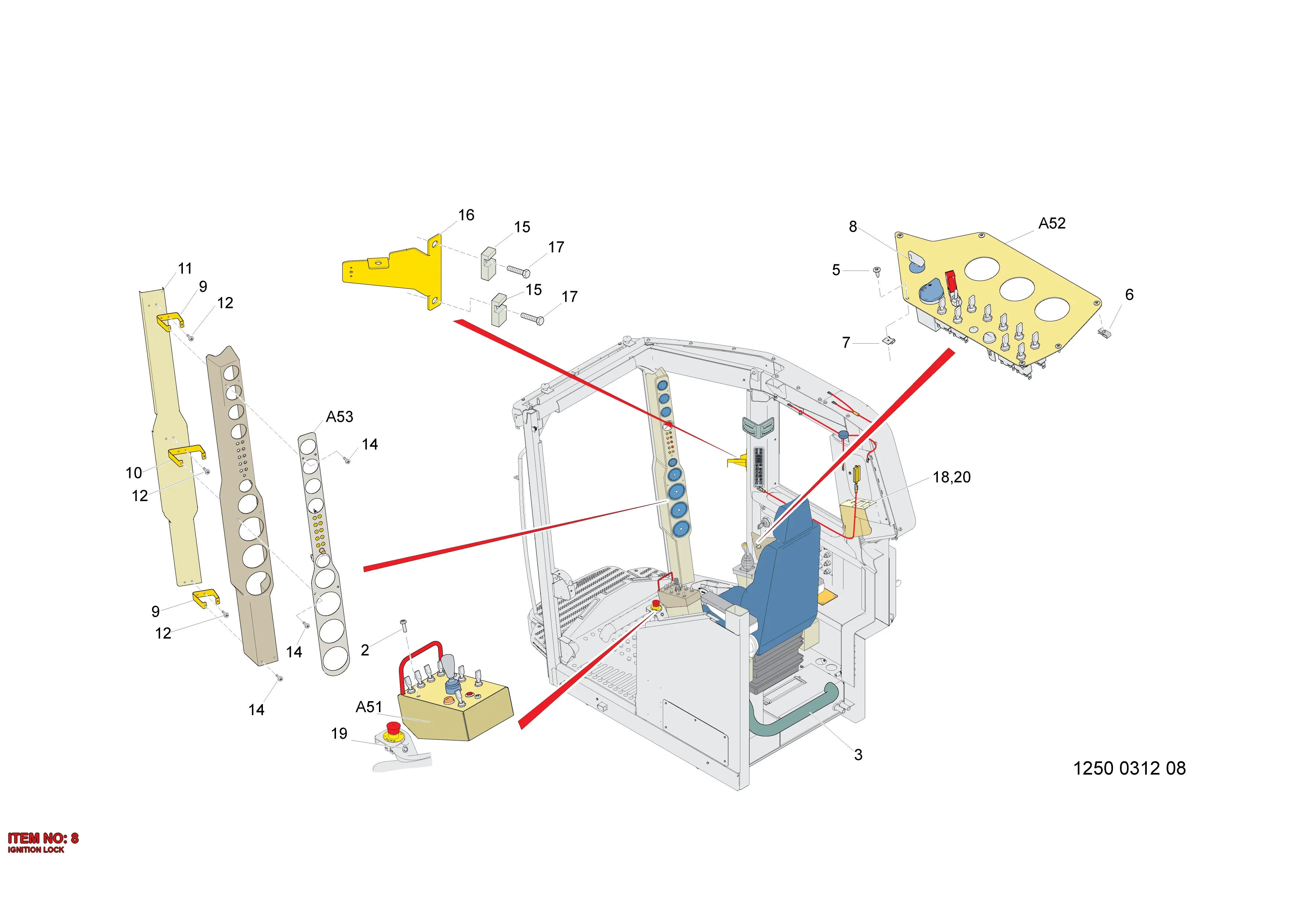 3222 3476 37 IGNITION LOCK - Technical Drawing