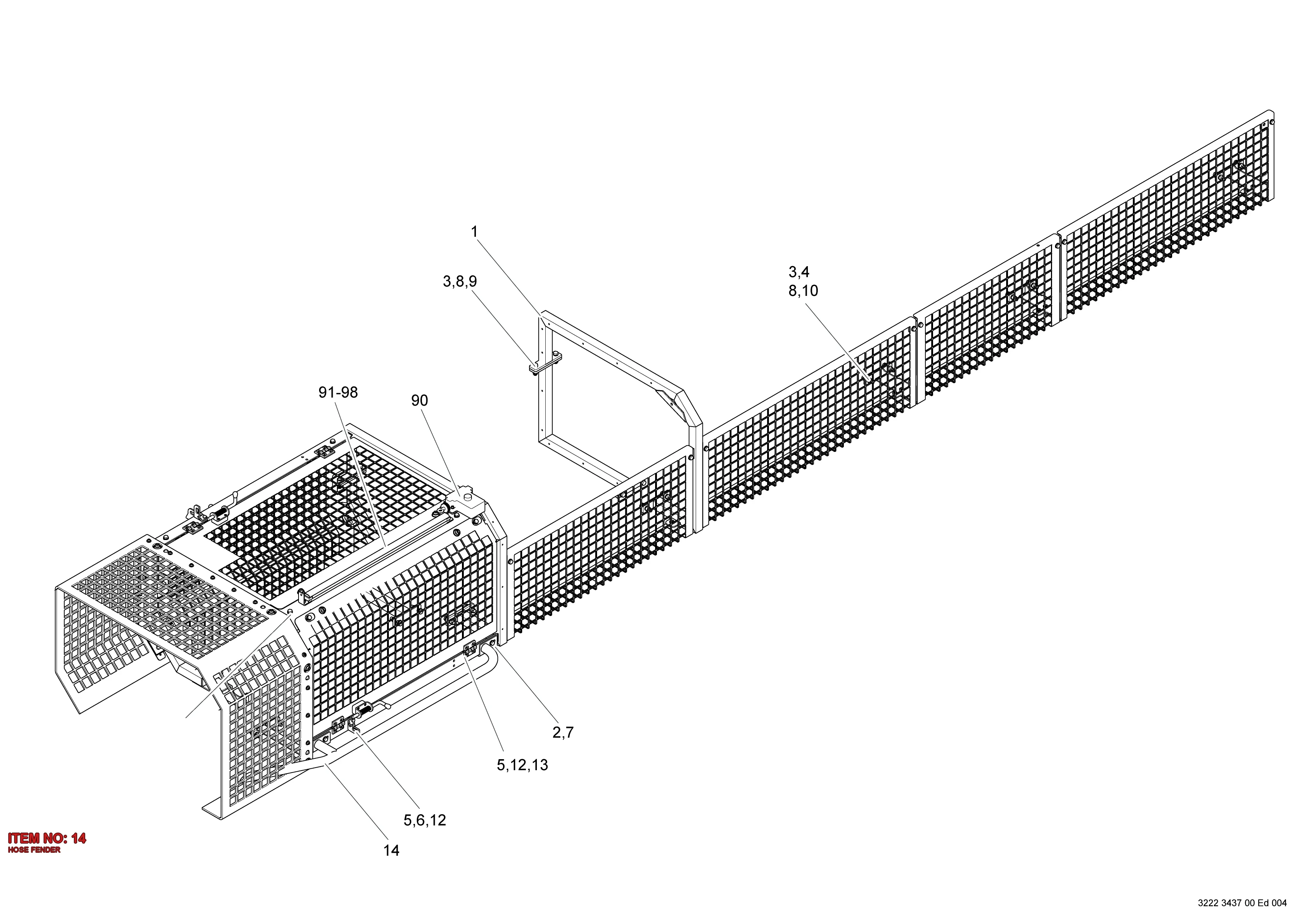 3222 3485 13 HOSE FENDER - Technical Drawing