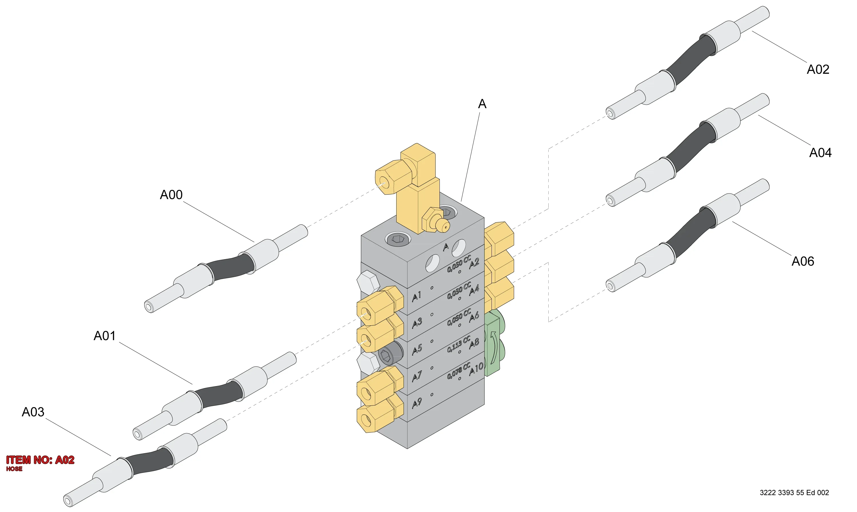 3222 3490 25 HOSE - Technical Drawing