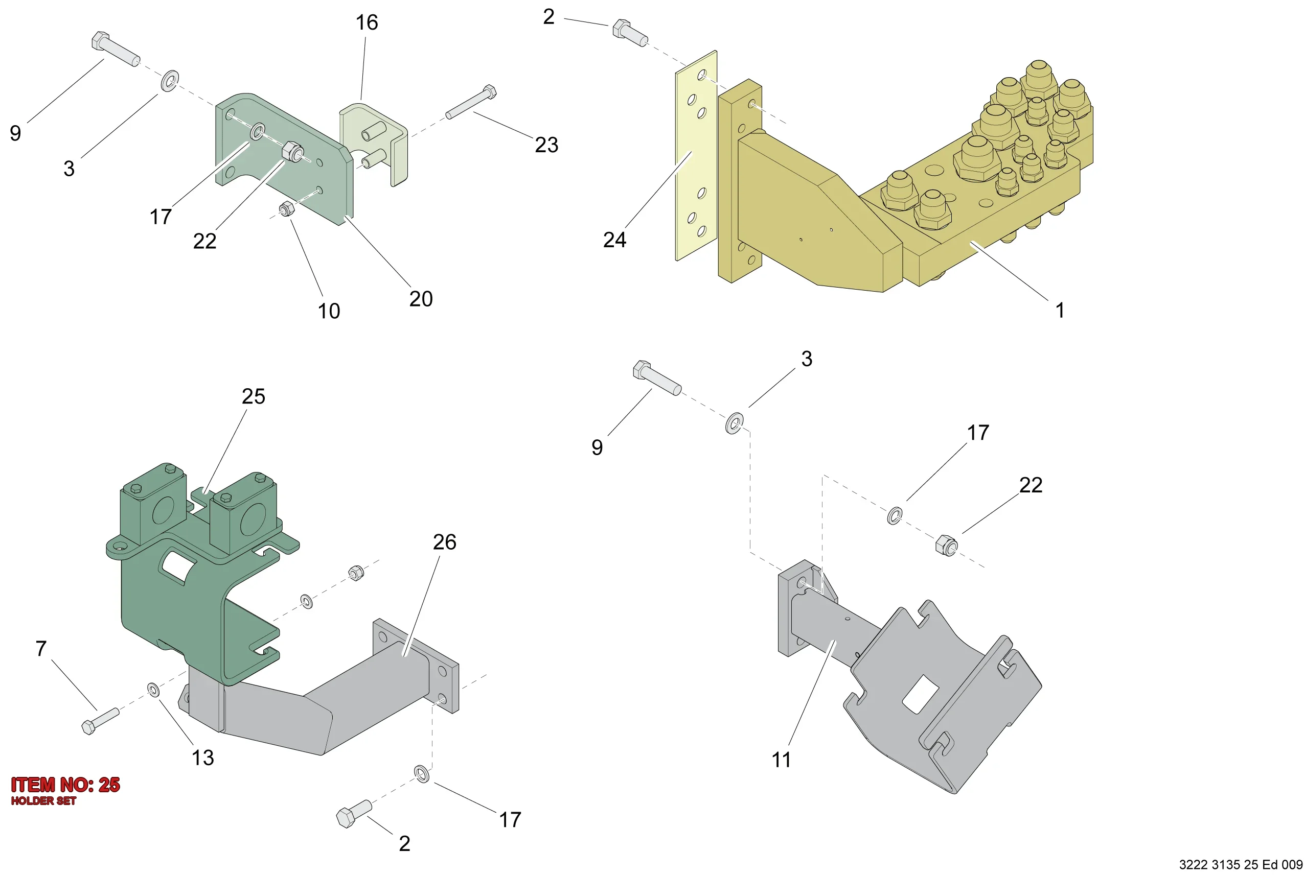 3222 3496 31 HOLDER SET - Technical Drawing