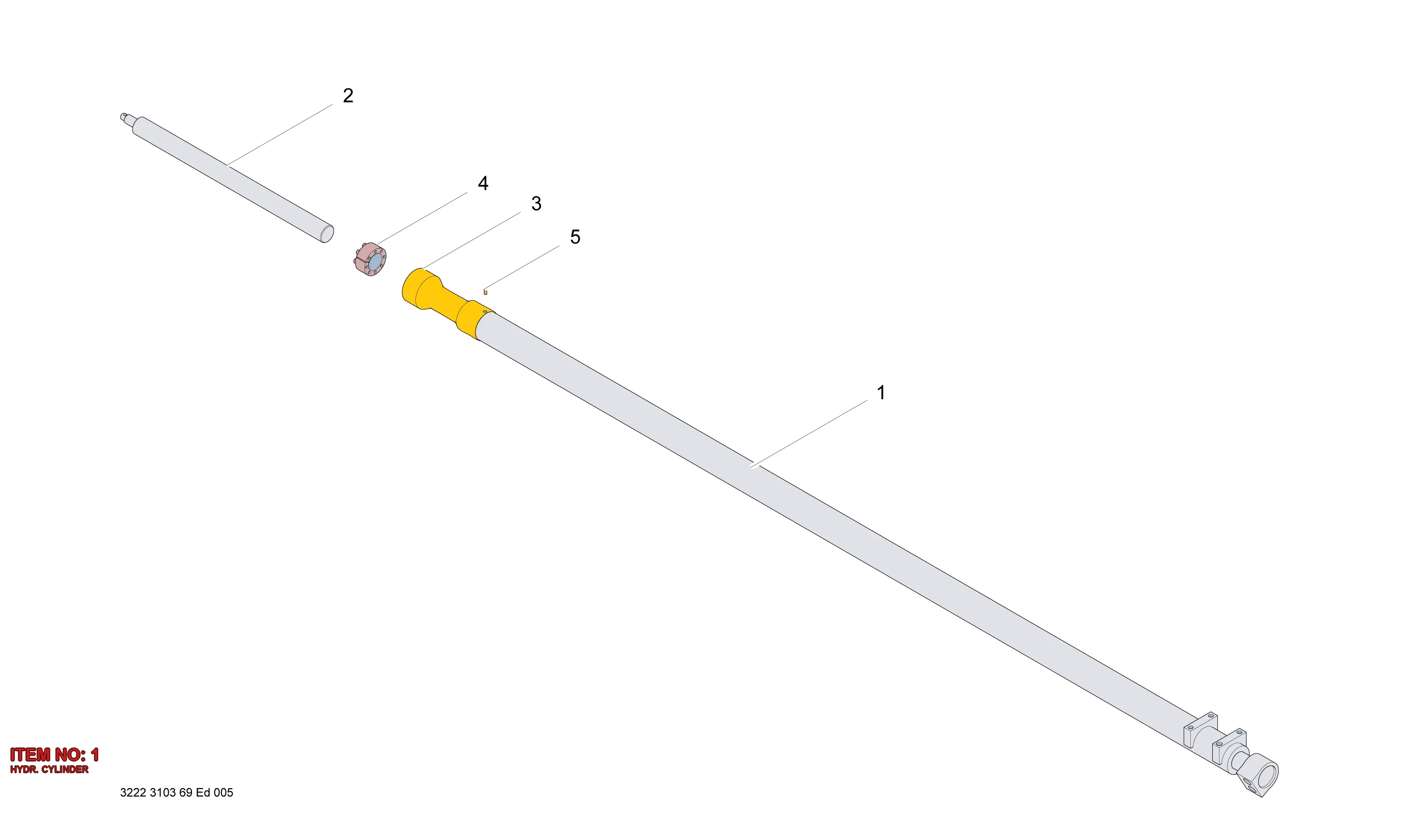 3222 3498 04 HYDR. CYLINDER - Technical Drawing