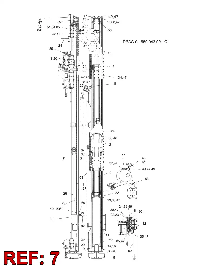 32227847 322 278 47 IDLER WHEEL ASSY. / REAR - Sandvik Technical Drawing