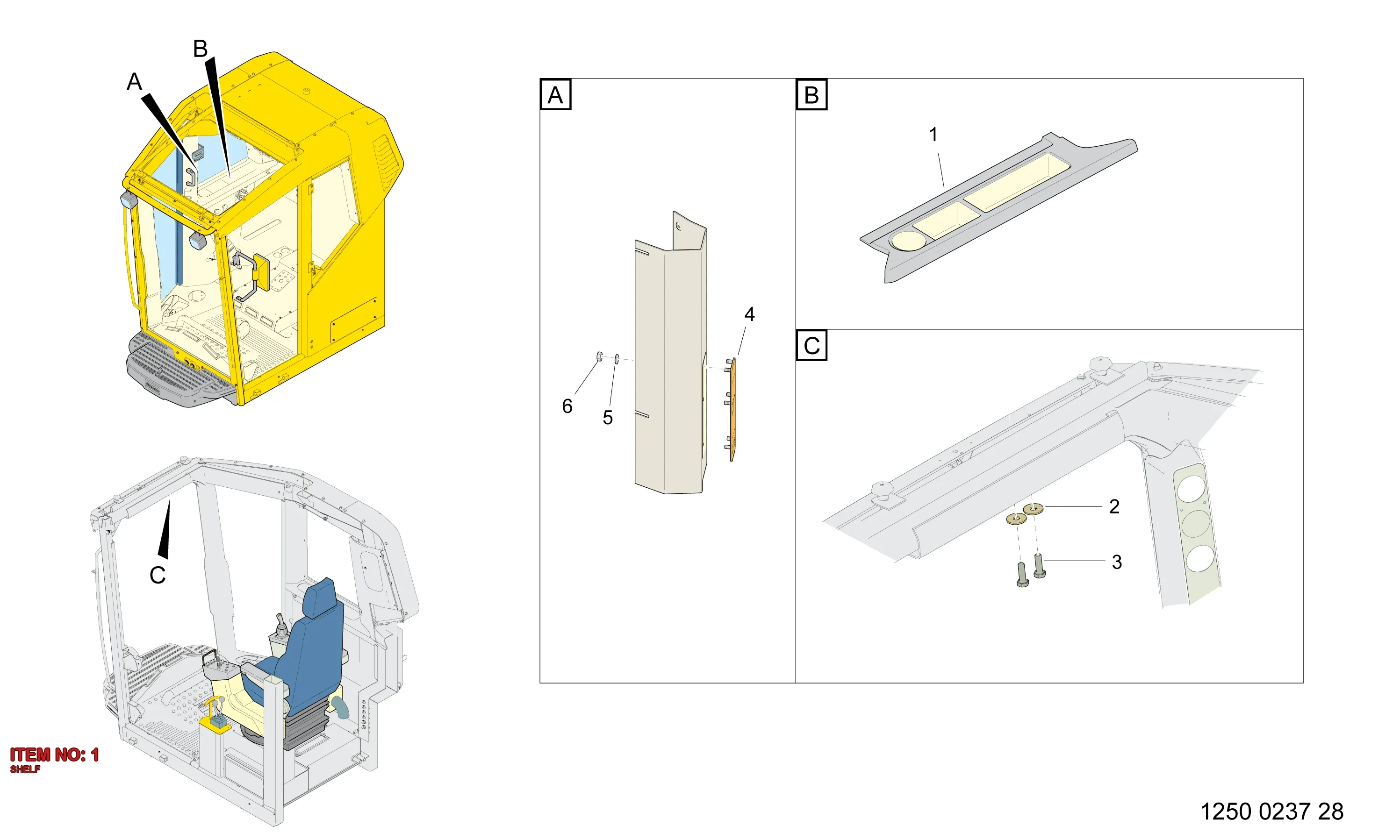 3222 9861 63 SHELF - Technical Drawing
