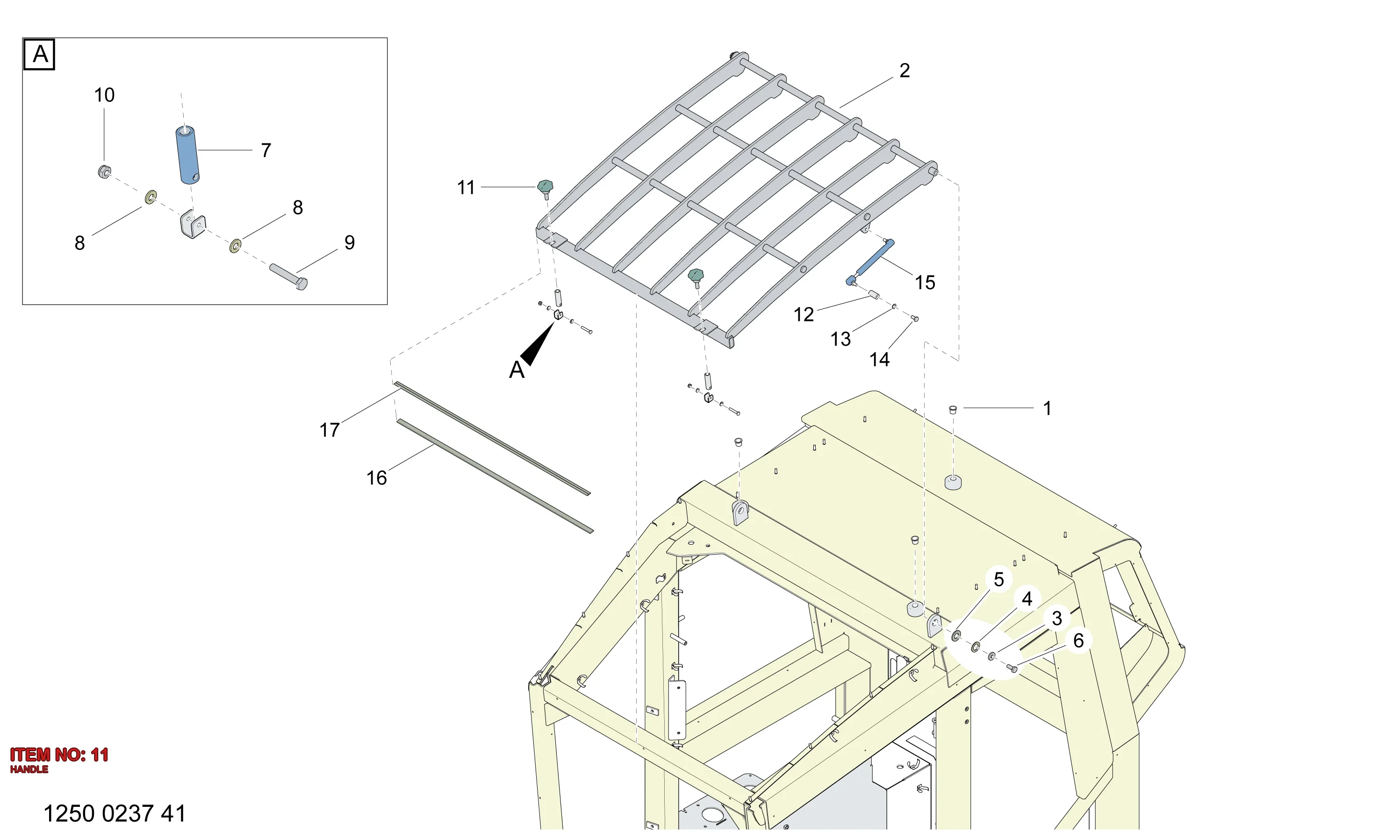 3222 9861 95 HANDLE - Technical Drawing