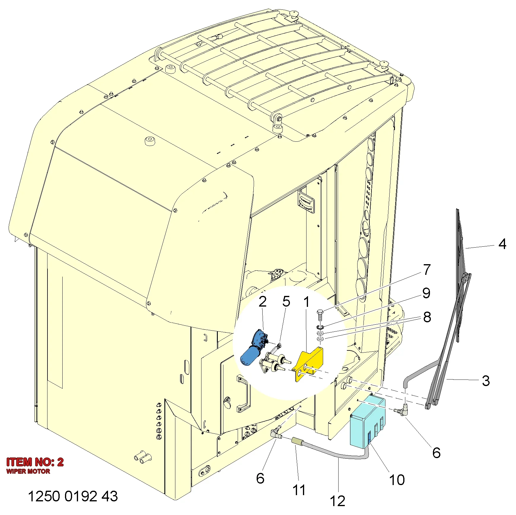 3222 9861 99 WIPER MOTOR - Technical Drawing