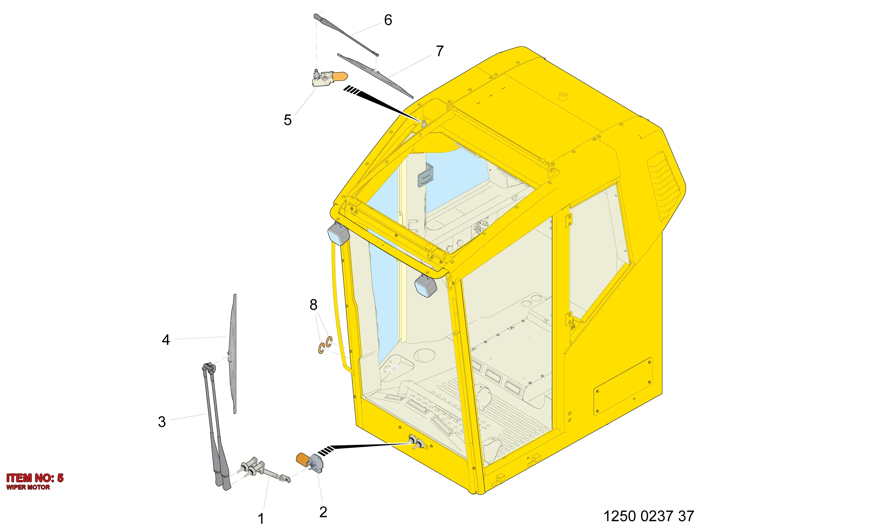 3222 9862 02 WIPER MOTOR - Technical Drawing