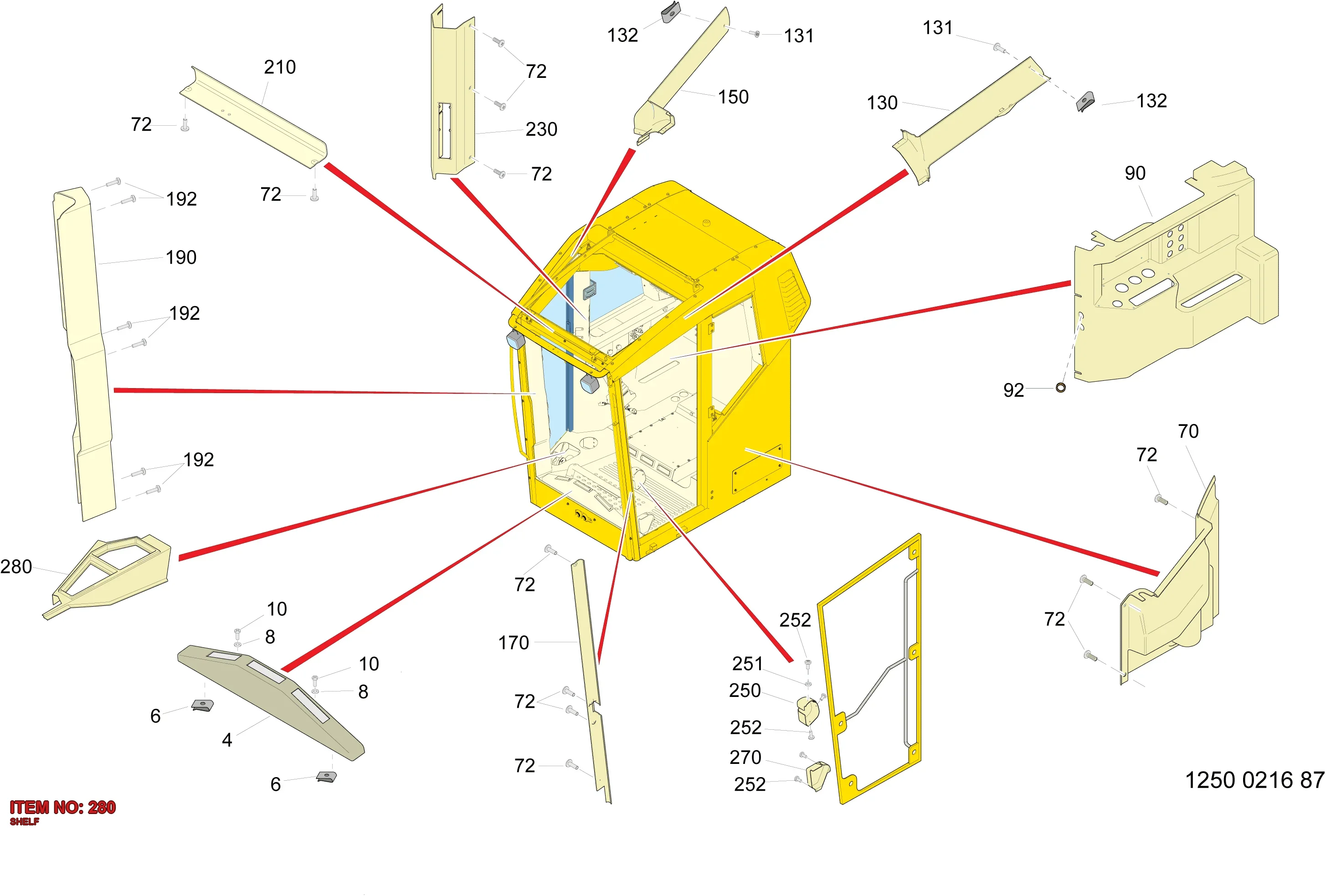 3222 9892 40 SHELF - Technical Drawing