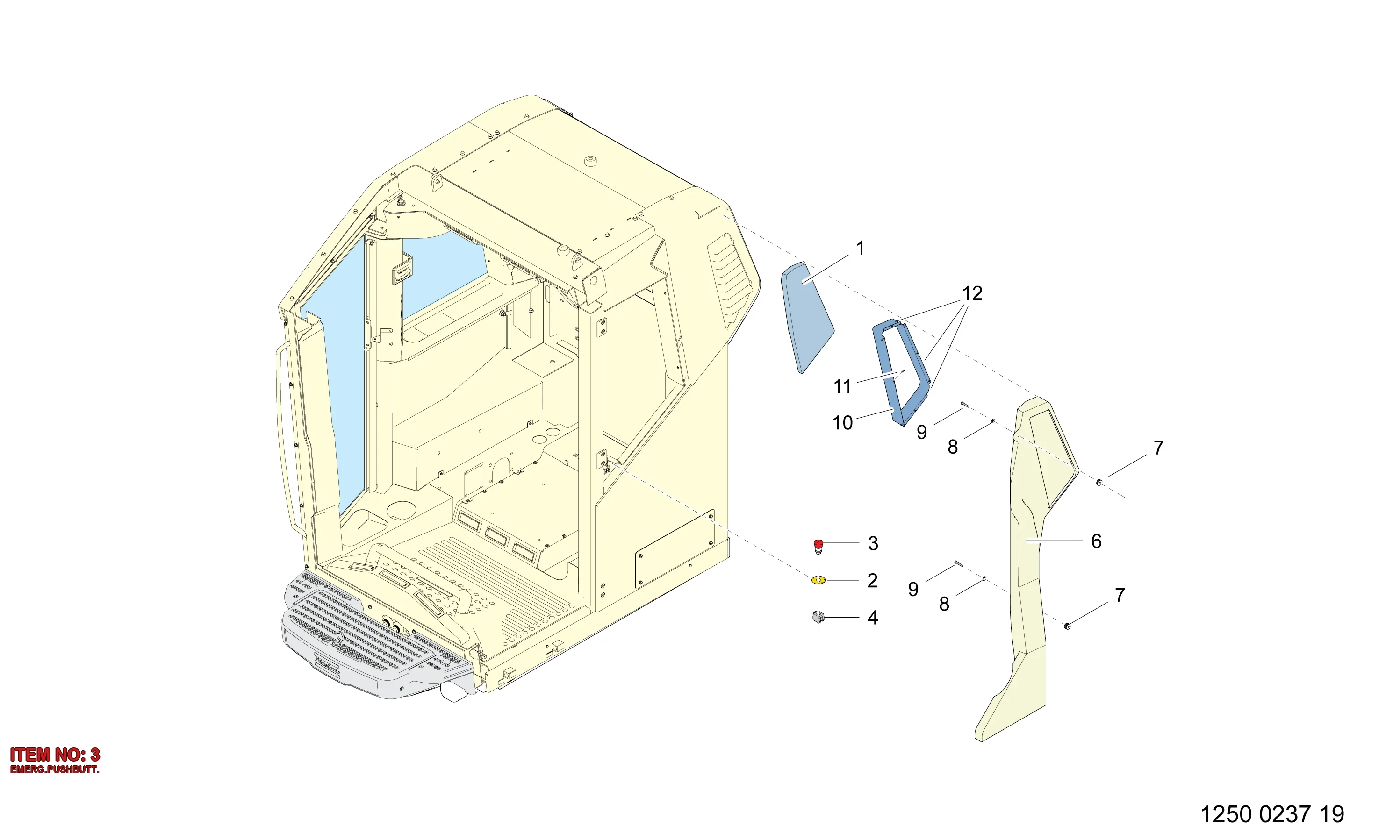 3222 9894 01 EMERG.PUSHBUTT. - Technical Drawing