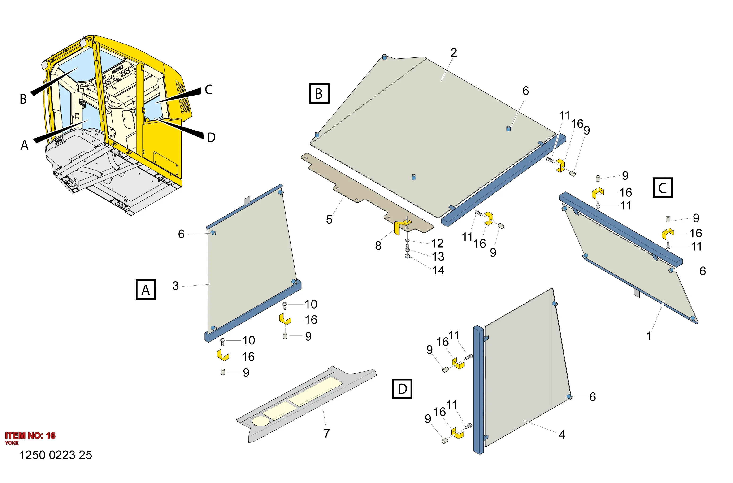 3222 9894 03 YOKE - Technical Drawing