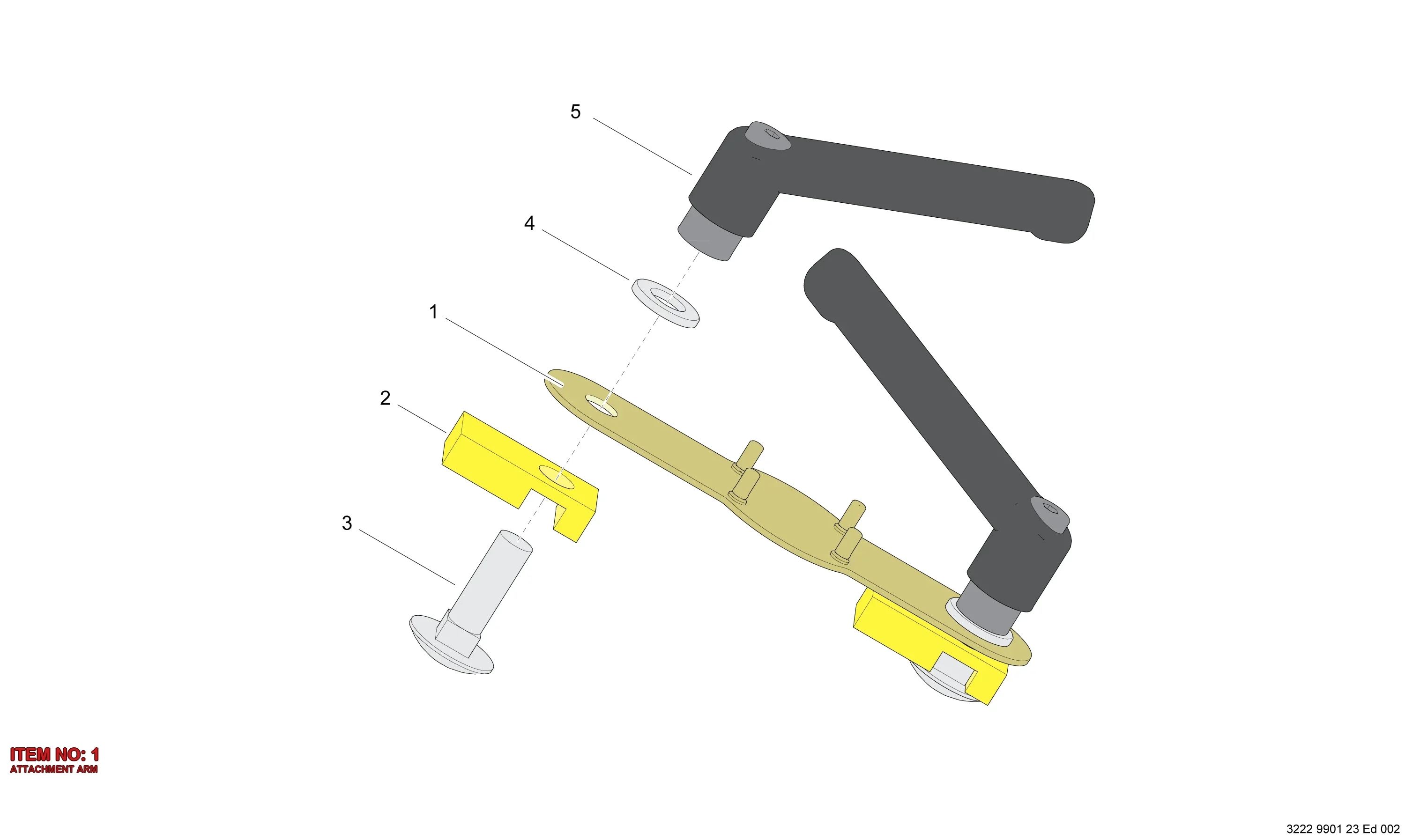 3222 9896 33 ATTACHMENT ARM - Technical Drawing