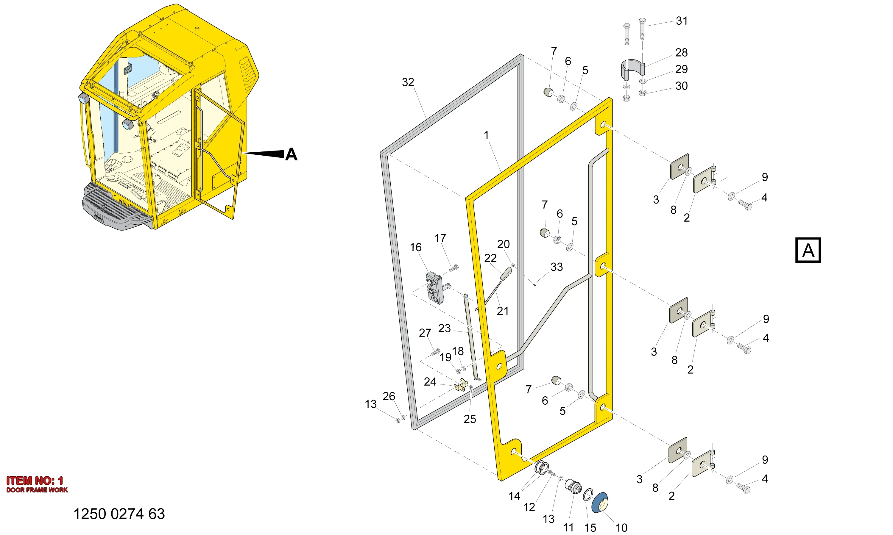 3222 9896 90 DOOR FRAME WORK - Technical Drawing