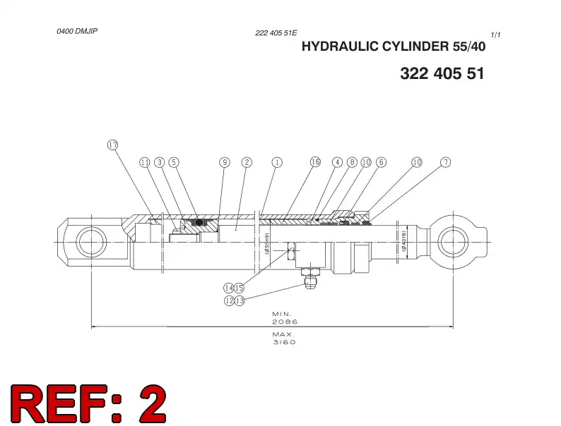 32240681 322 406 81 PISTON ROD ASSY - Sandvik Technical Drawing