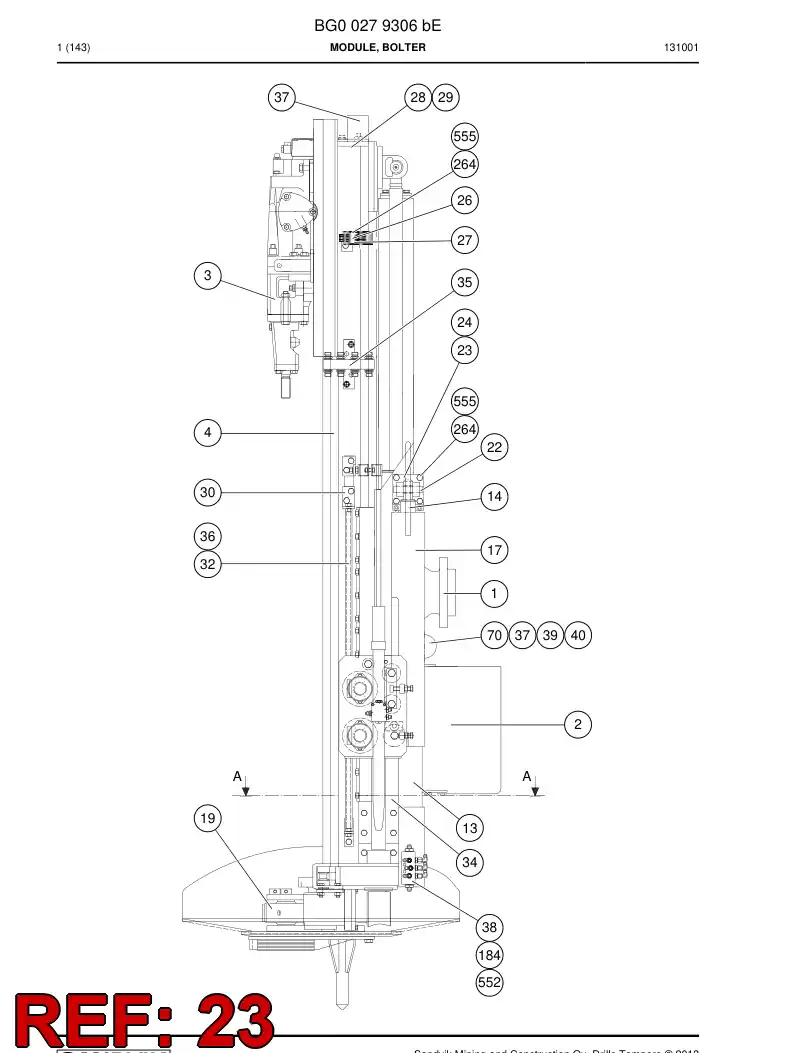 32245908 322 459 08 Bracket, Bearing - Sandvik Technical Drawing