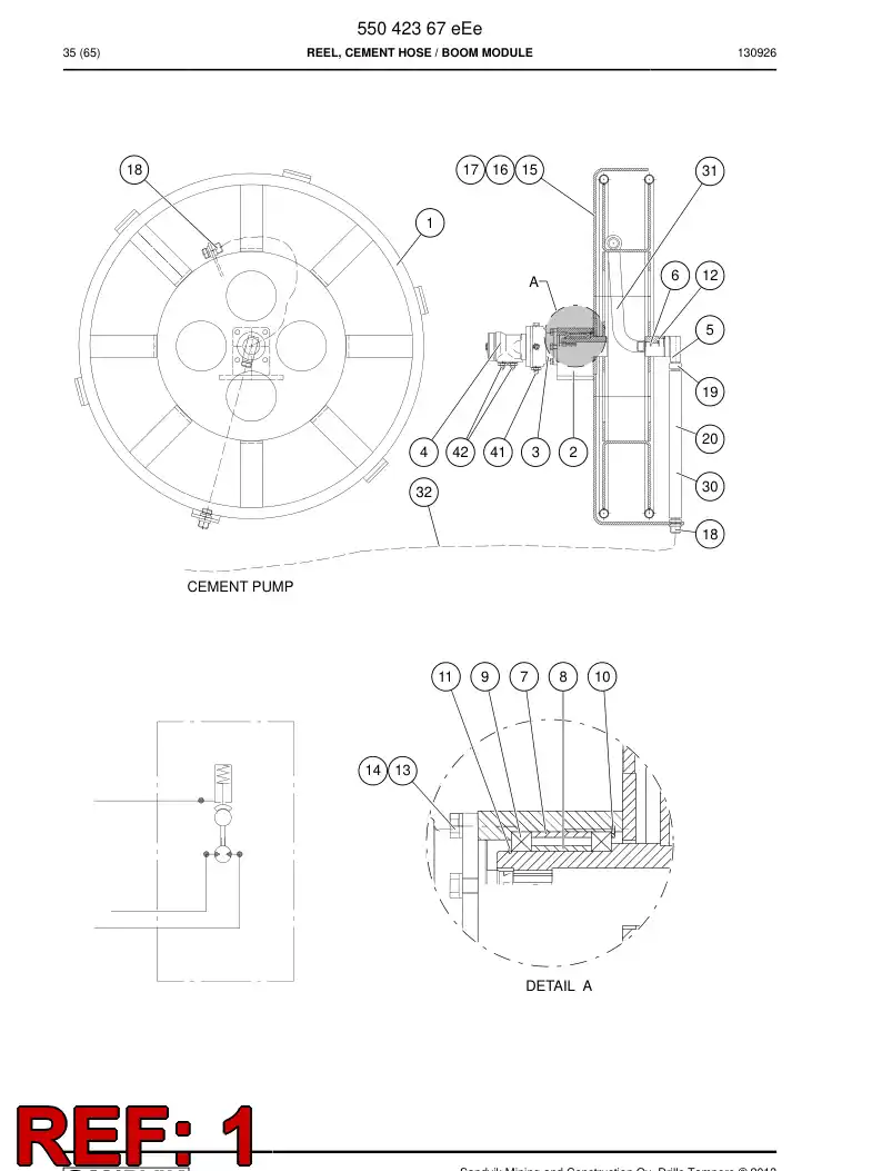 32248938 322 489 38 HOSE REEL - Sandvik Technical Drawing