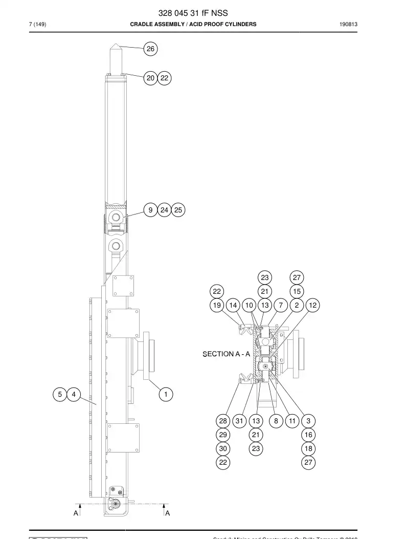 32261518 322 615 18 Tube, Inner - Sandvik Technical Drawing