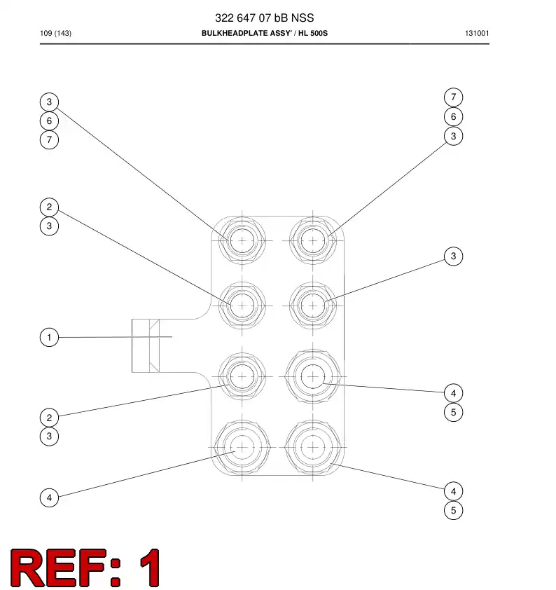 32264418b 322 644 18b Plate, Bulkhead - Sandvik Technical Drawing