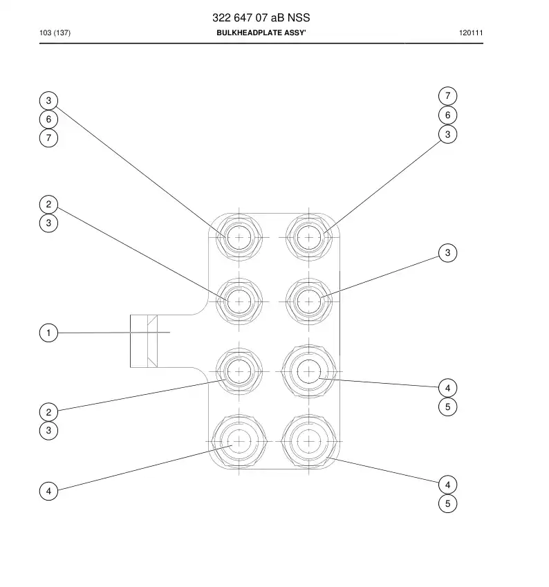 32264707a 322 647 07a BULKHEADPLATE ASSY' - Sandvik Technical Drawing