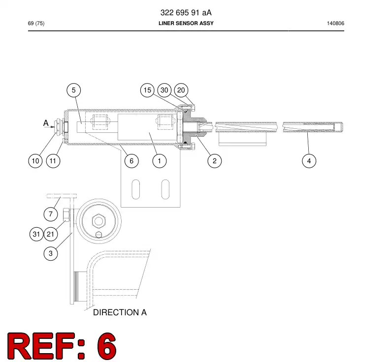 32269748 322 697 48 SENSOR COVER/MACH - Sandvik Technical Drawing