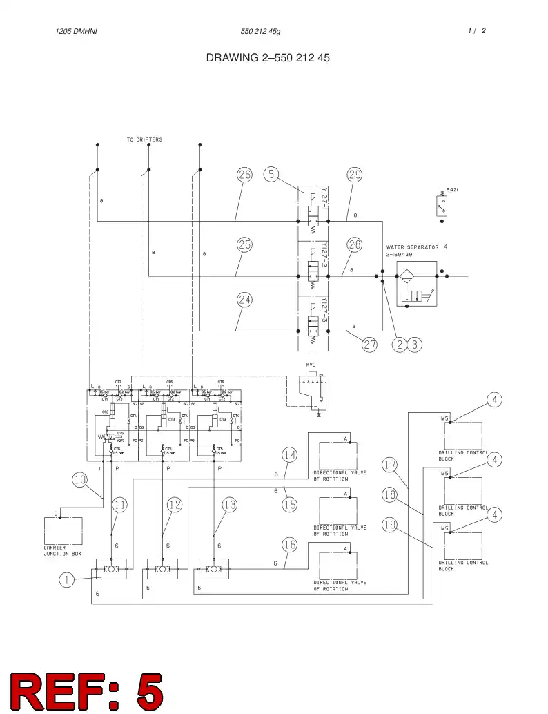 32272831 322 728 31 CONTROL VALVE ASSY - Sandvik Technical Drawing