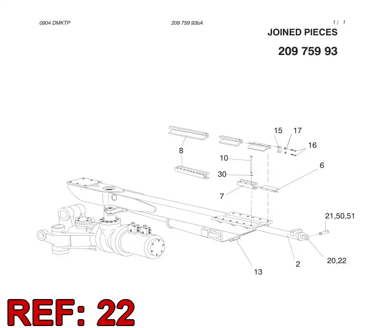 32278898 322 788 98 SUPPORT BEAM - Sandvik Technical Drawing