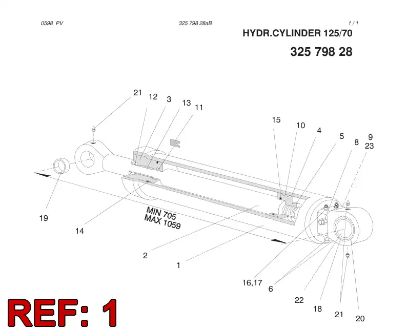 32284928 322 849 28 CYLINDER TUBE ASSY - Sandvik Technical Drawing
