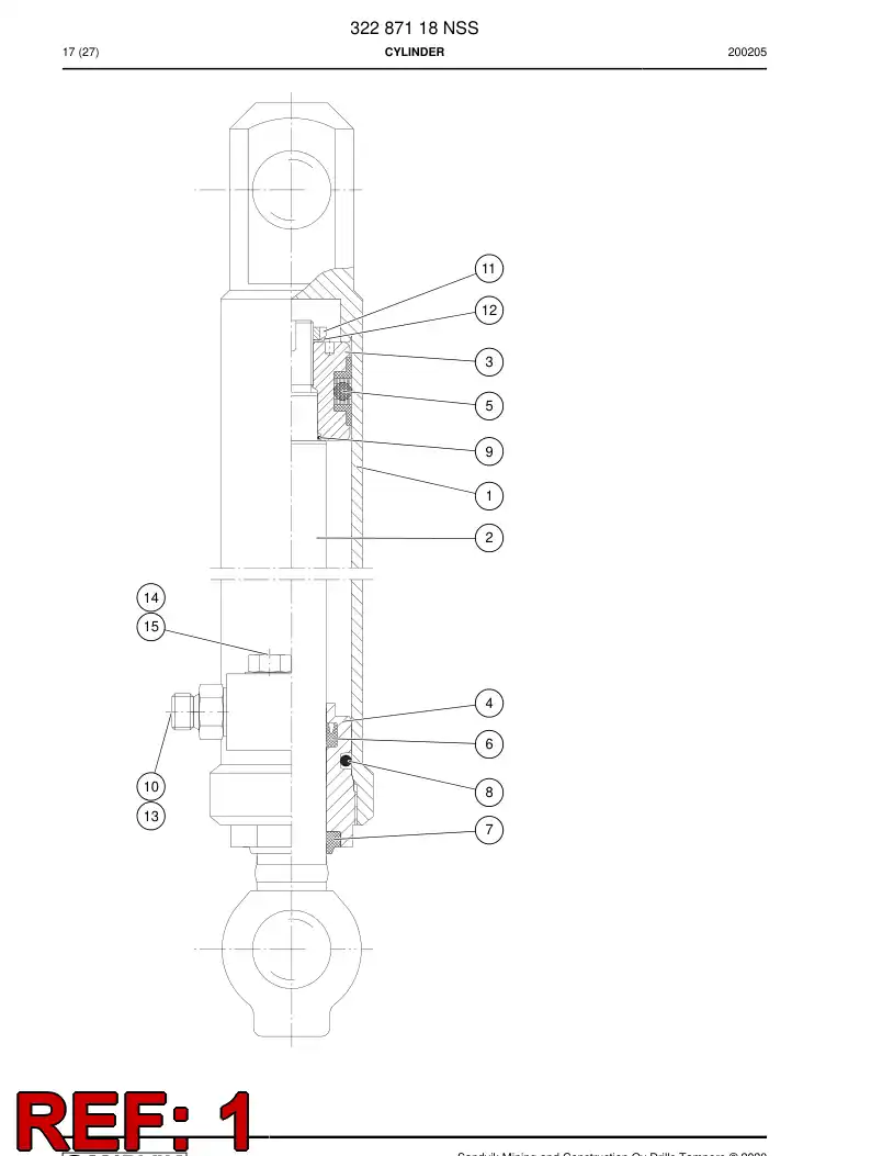 32287098 322 870 98 CYLINDER TUBE - Sandvik Technical Drawing